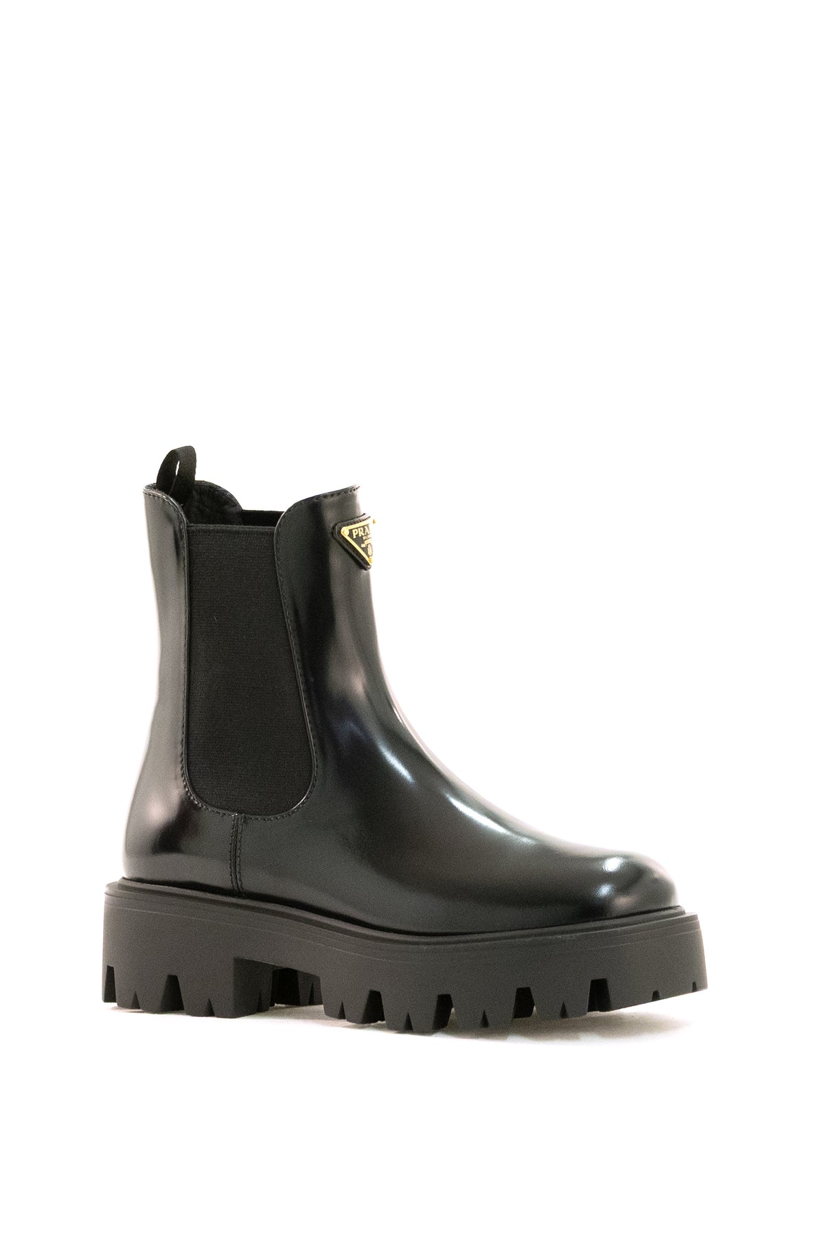 PRADA Black brushed leather Chelsea boots, view 2