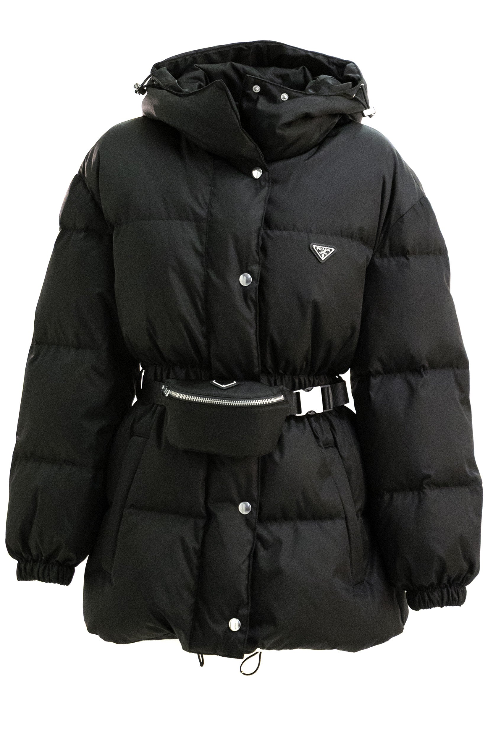 Piumino in Re-Nylon di colore nero<BR/> 29X966 S OOO 1WQ8 F0002 PRADA