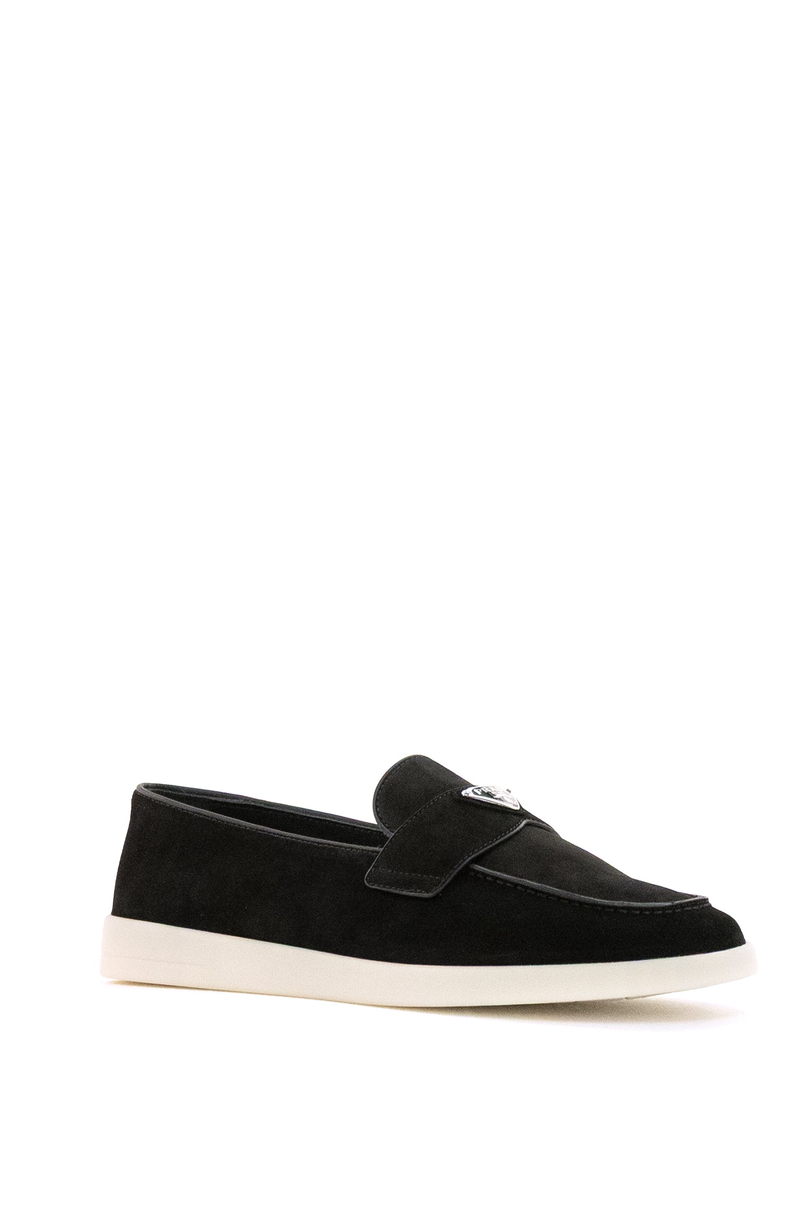 Mocassini in suede di colore nero<BR/> 2DG124 F G001 103 F0632 PRADA