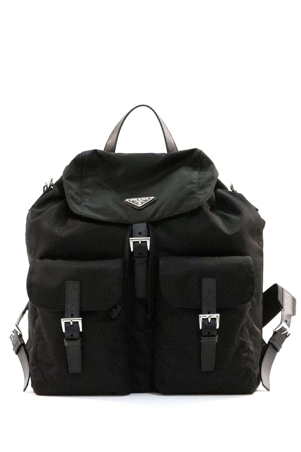 PRADA Zaino in Re-Nylon di colore nero