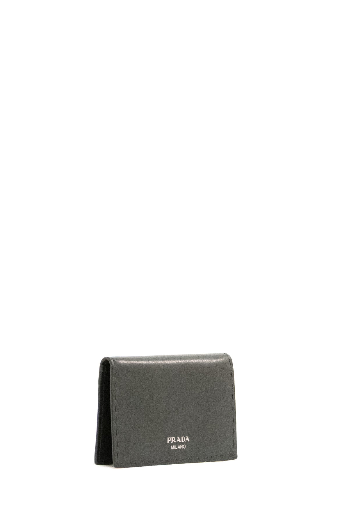 PRADA Portacarte in pelle anticata di colore nero, vista 2
