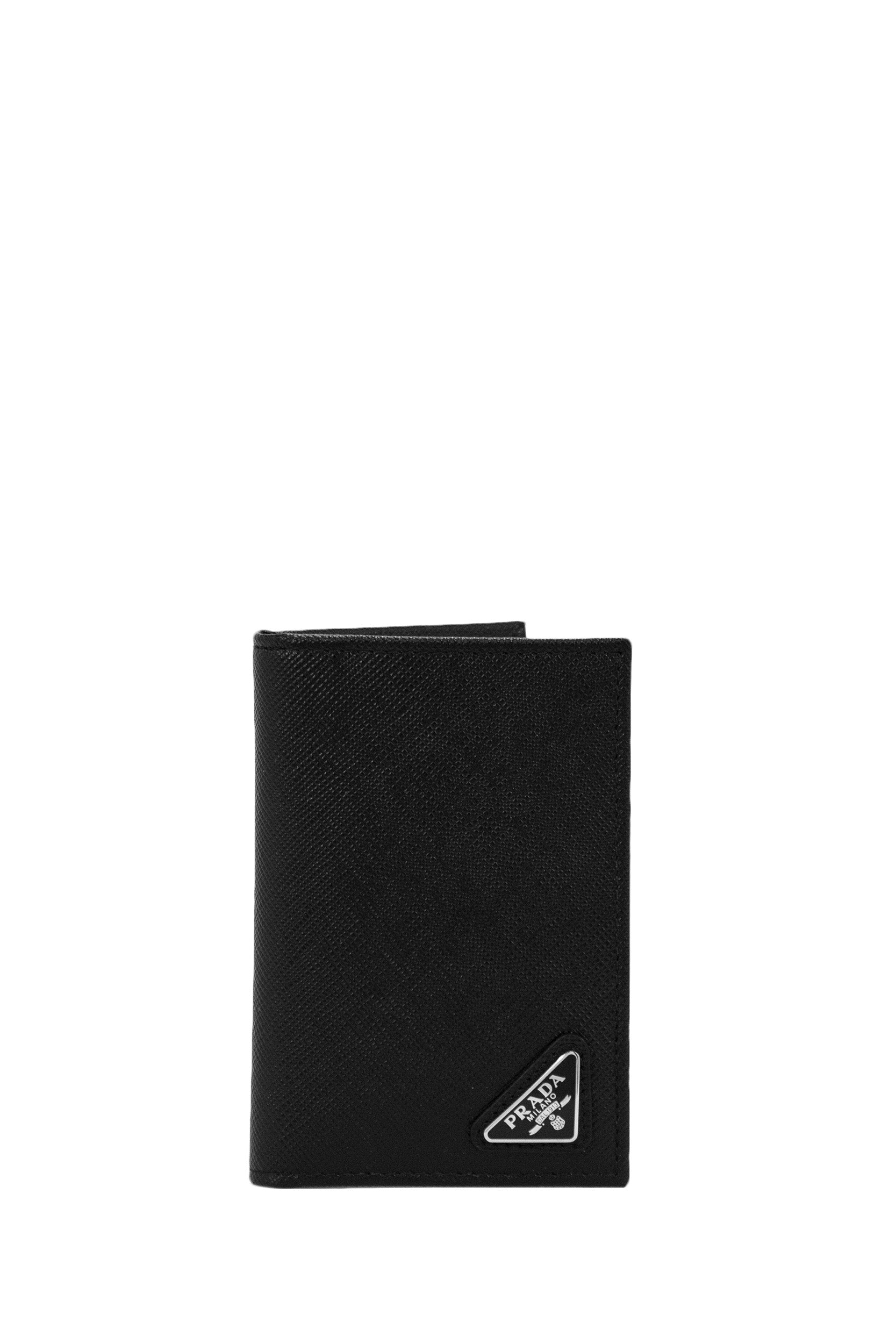 Porta carte in Saffiano di colore nero<BR/> 2MC101 QHH F0002 PRADA