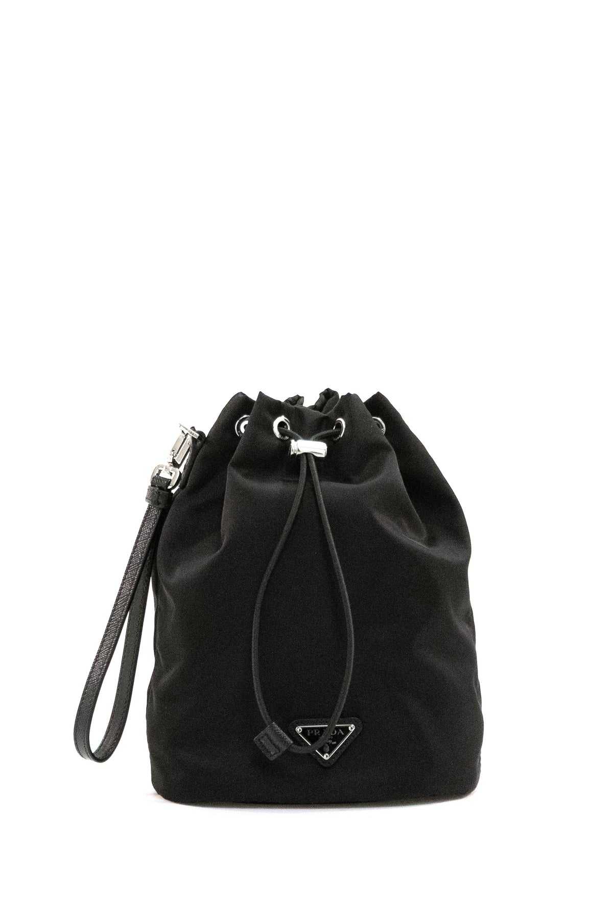 PRADA Pouch in Re-Nylon di colore nero