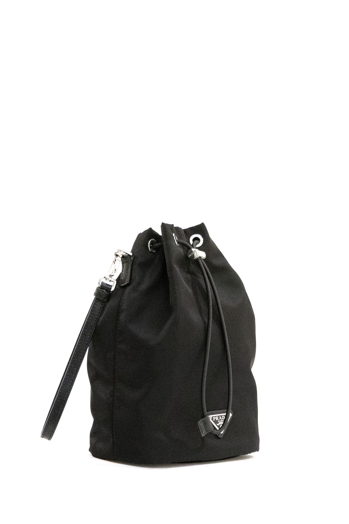 PRADA Pouch in Re-Nylon di colore nero, vista 2
