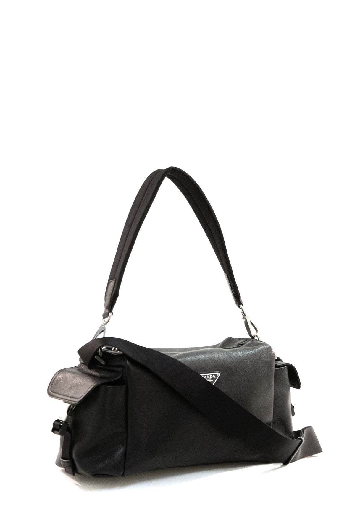 PRADA Borsa Explore in pelle di colore nero, vista 2