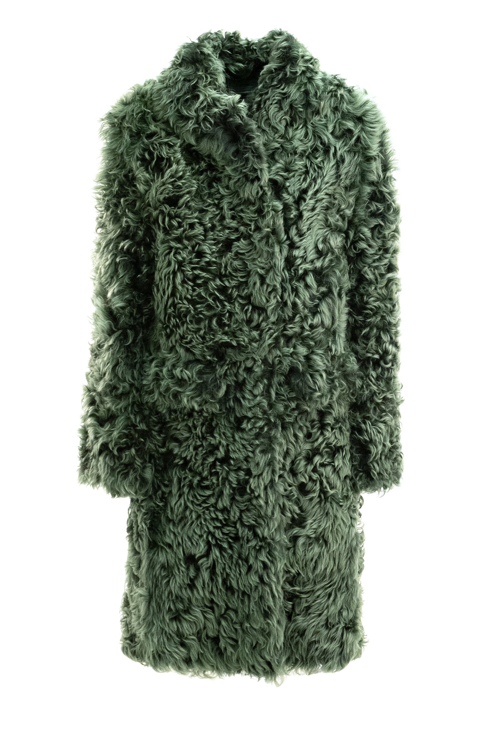 Cappotto in montone di colore verde<BR/> 56A261 S OOO 6159 F077U PRADA