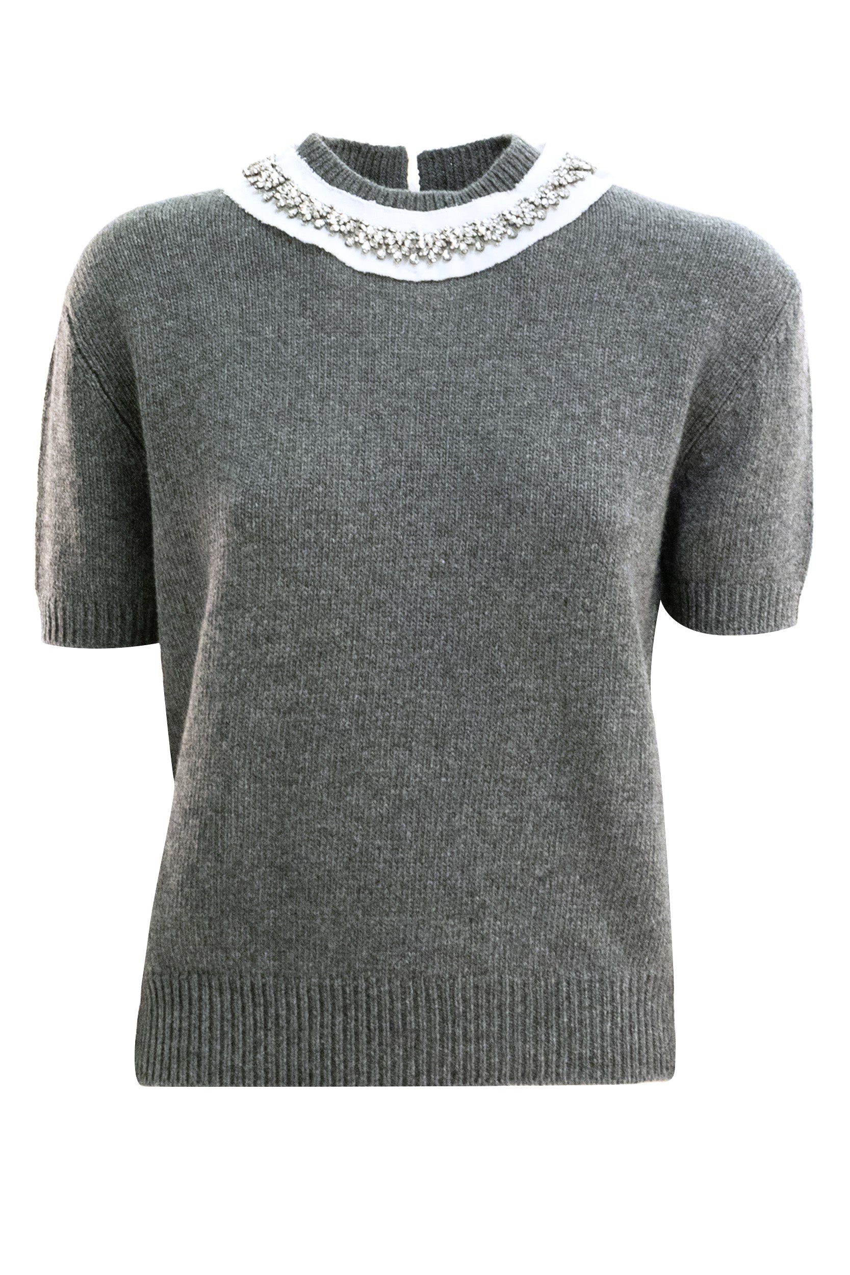 Pullover in lana e cashmere di colore grigio<BR/> P24G3S S OOO 6556 F0480 PRADA