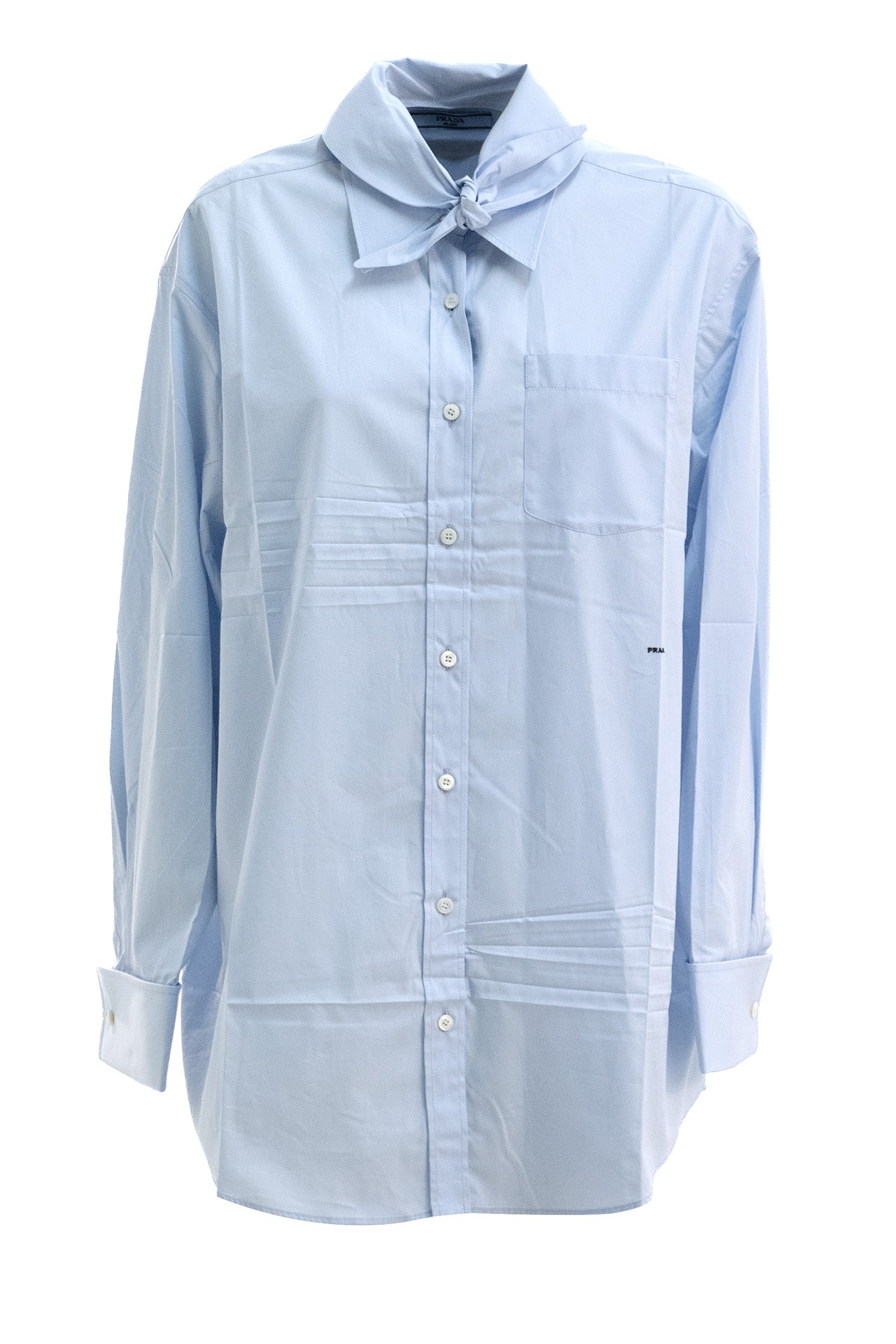 Camicia in cotone di colore azzurro<BR/> P470JR S OOO 1XV2 F0M10 PRADA