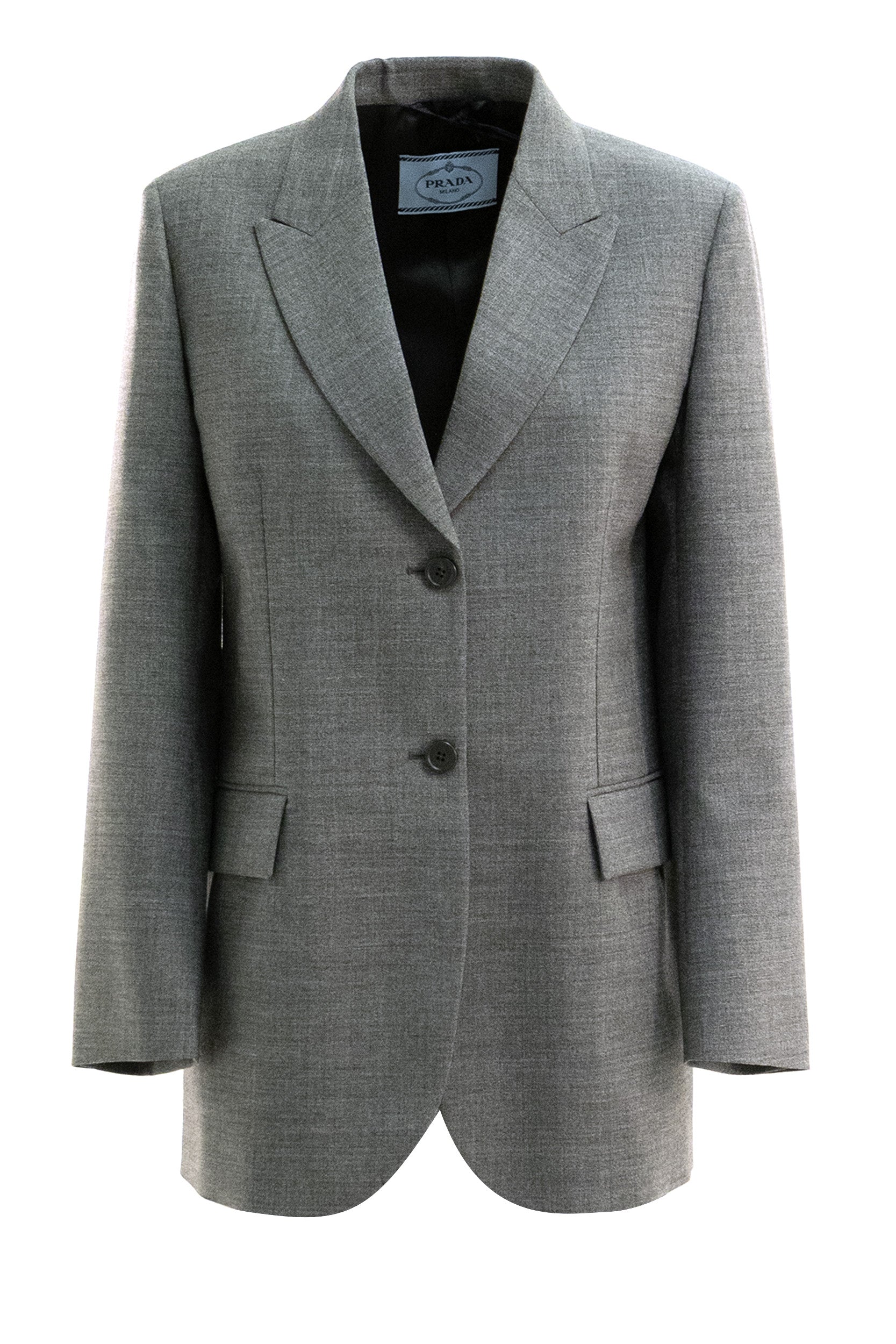 Giacca monopetto in lana di colore grigio<BR/> P509Q S OOO 6011 F0480 PRADA