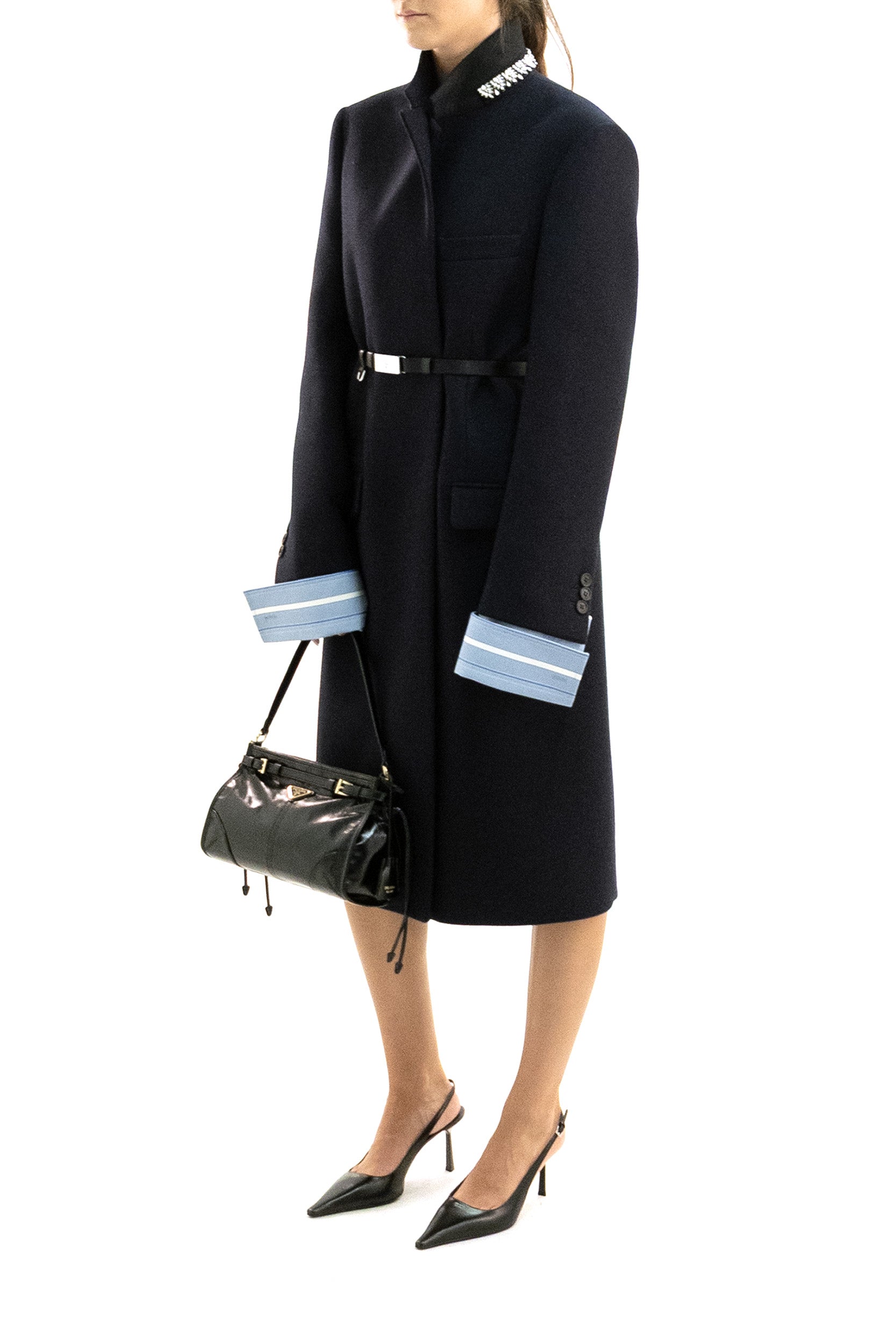 Cappotto in lana di colore blu<BR/> P649TR S OOO 11H4 F0008 PRADA