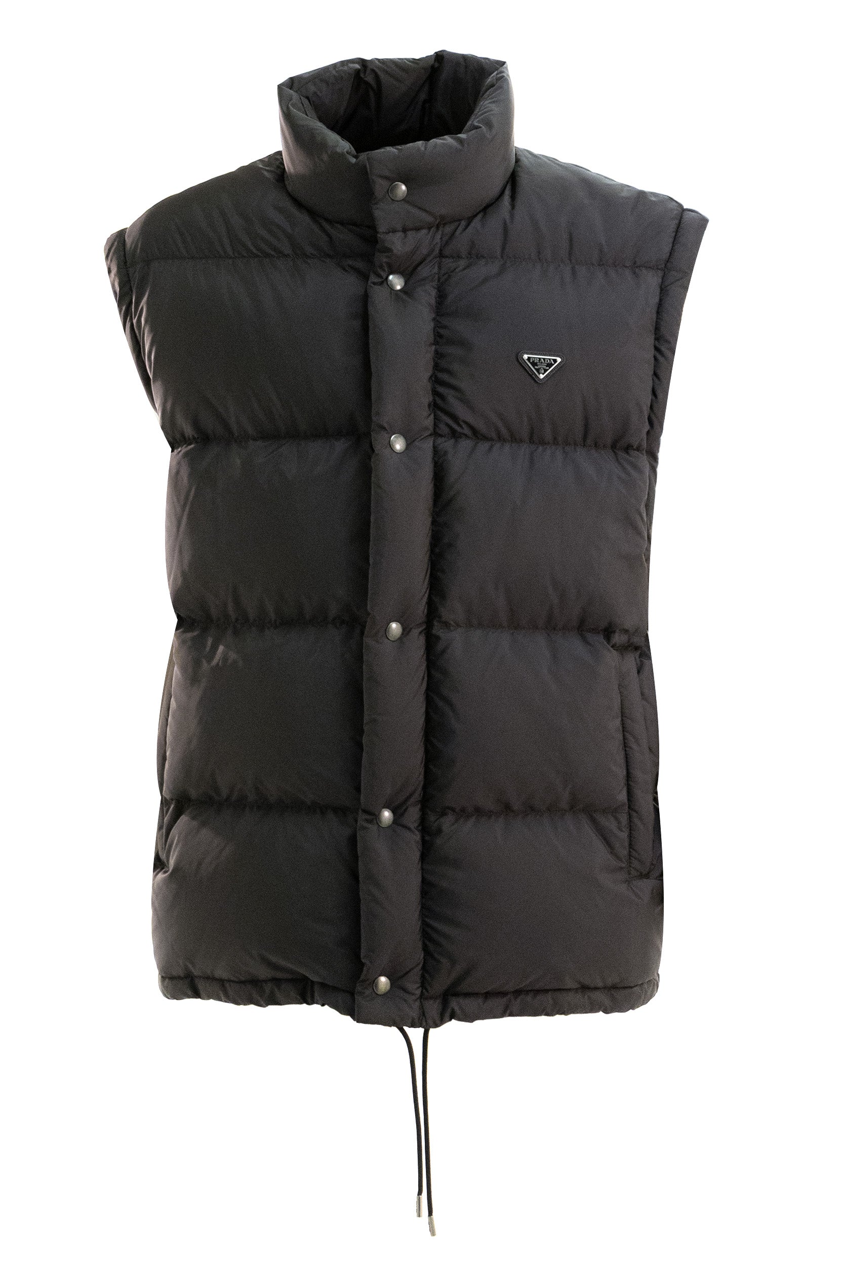 Piumino imbottito in Re-Nylon di colore nero<BR/> SGC863 S OOO 1WQ9 F0002 PRADA