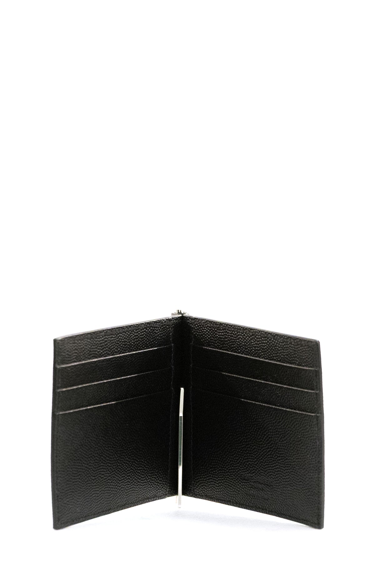SAINT LAURENT Portafoglio in pelle Grain de Poudre di colore nero, vista 2