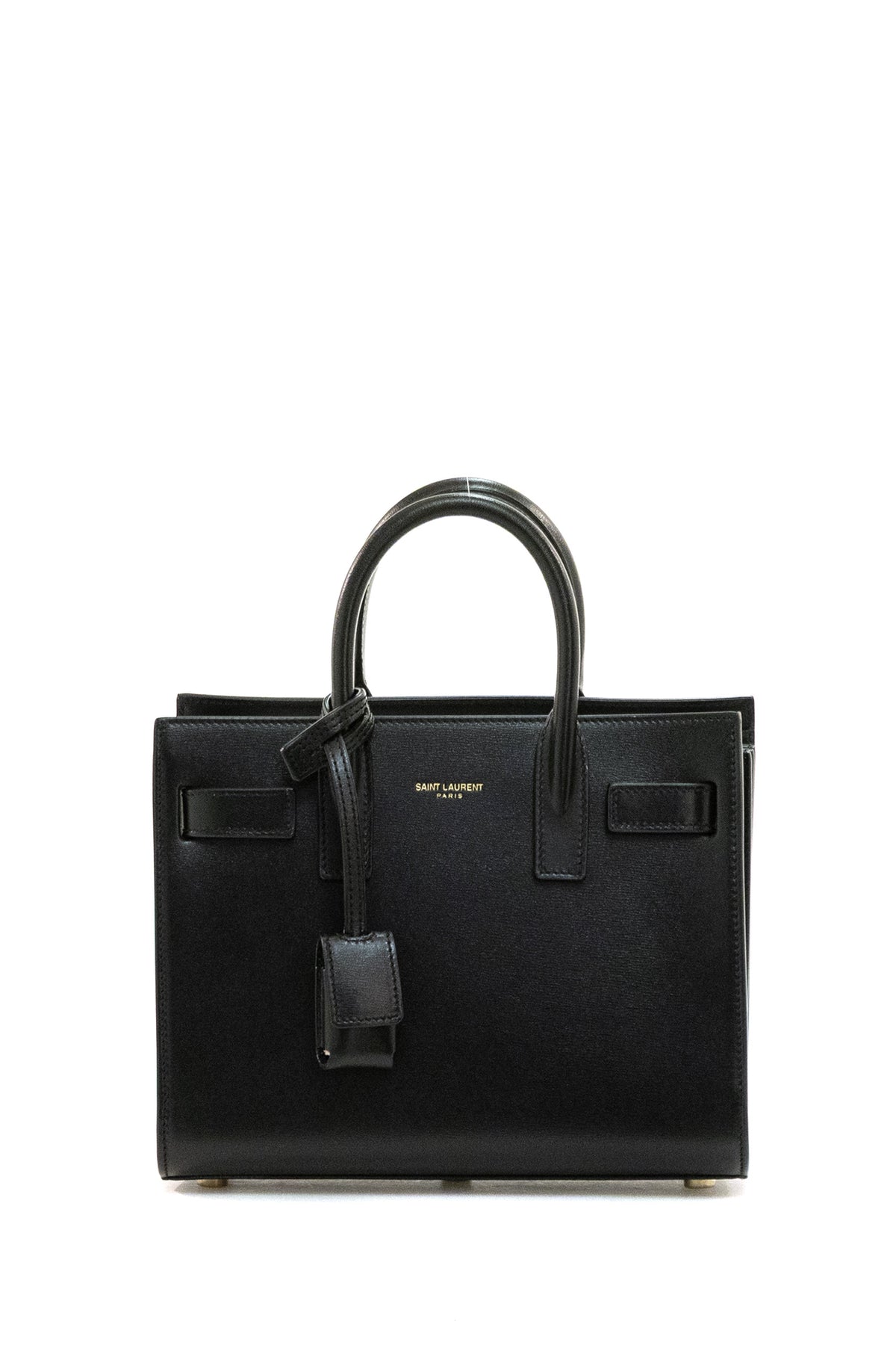 SAINT LAURENT Black Leather Sac de Jour Nano Bag