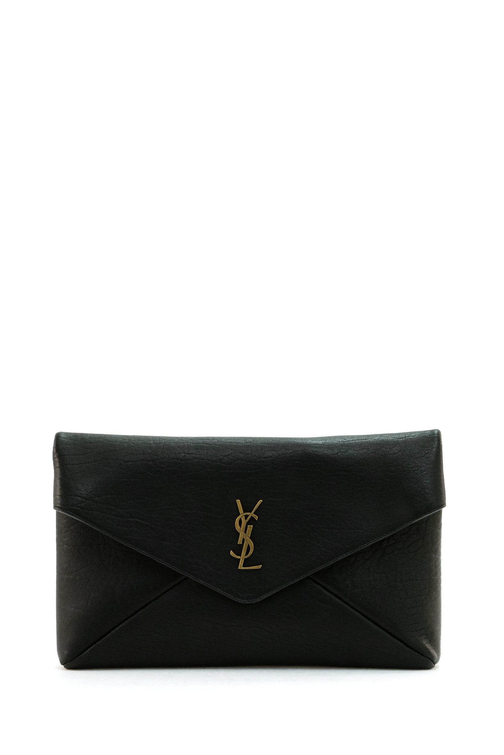 Pochette Envelope logo Cassandre in pelle colore nero 769307 AACYT 1000 SAINT LAURENT