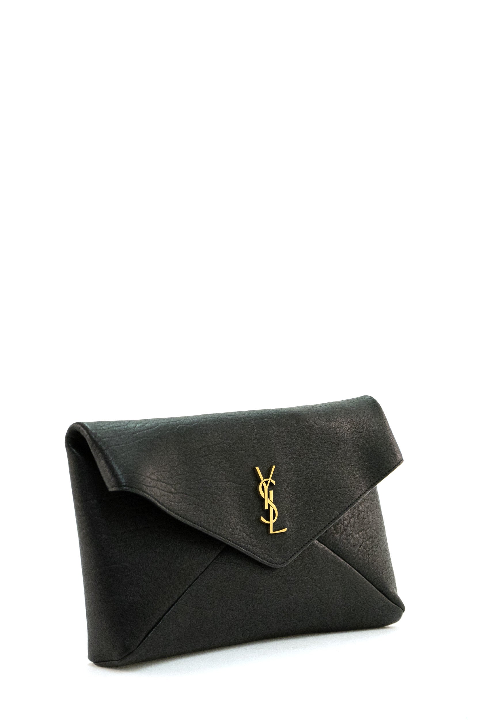 Pochette Envelope logo Cassandre in pelle colore nero 769307 AACYT 1000 SAINT LAURENT