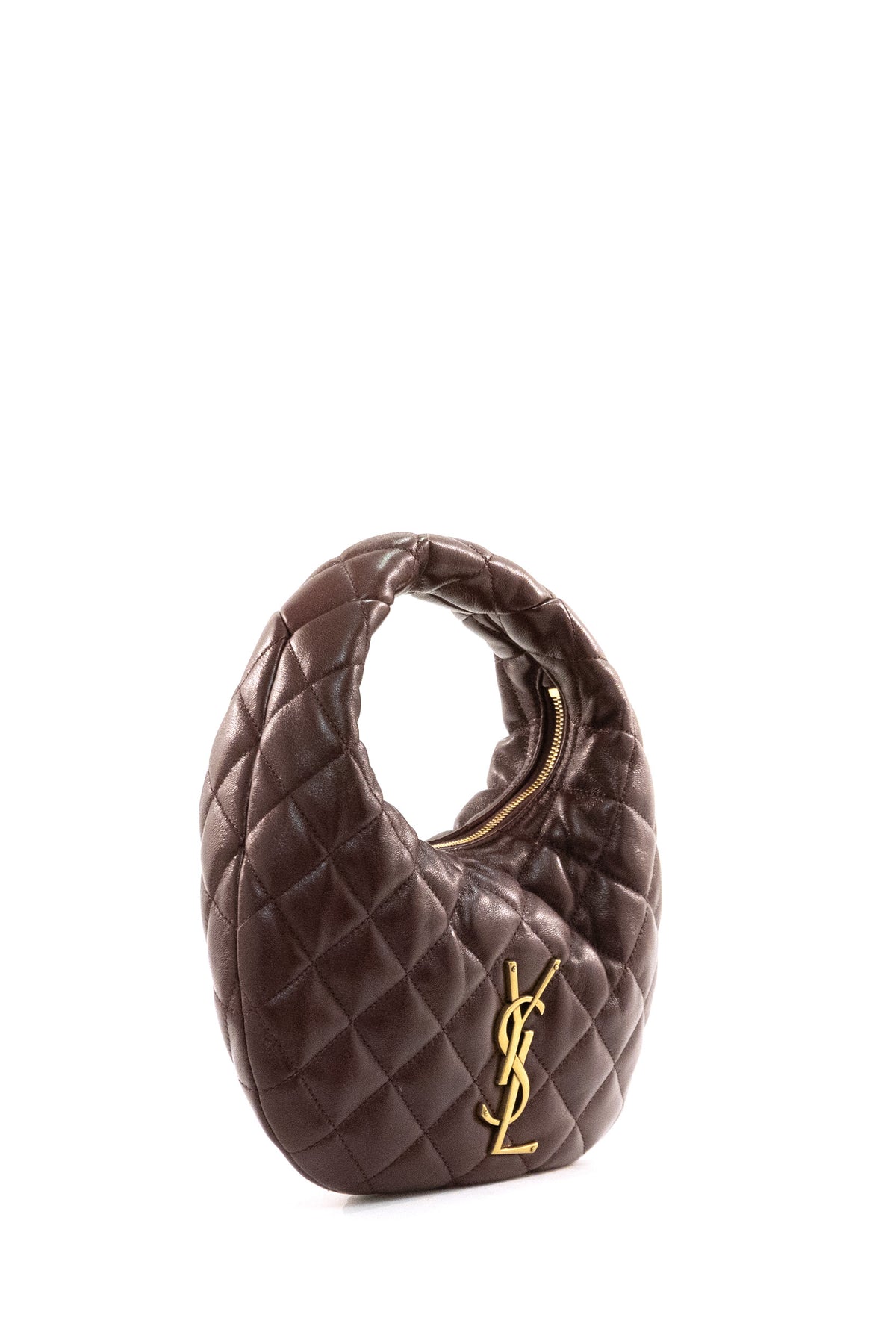 SAINT LAURENT Borsa Icarino in nappa trapuntata di colore bordeaux, vista 2