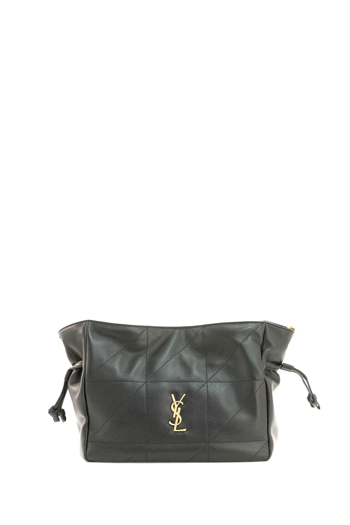 SAINT LAURENT Soft Lambskin Clutch Bag, Black