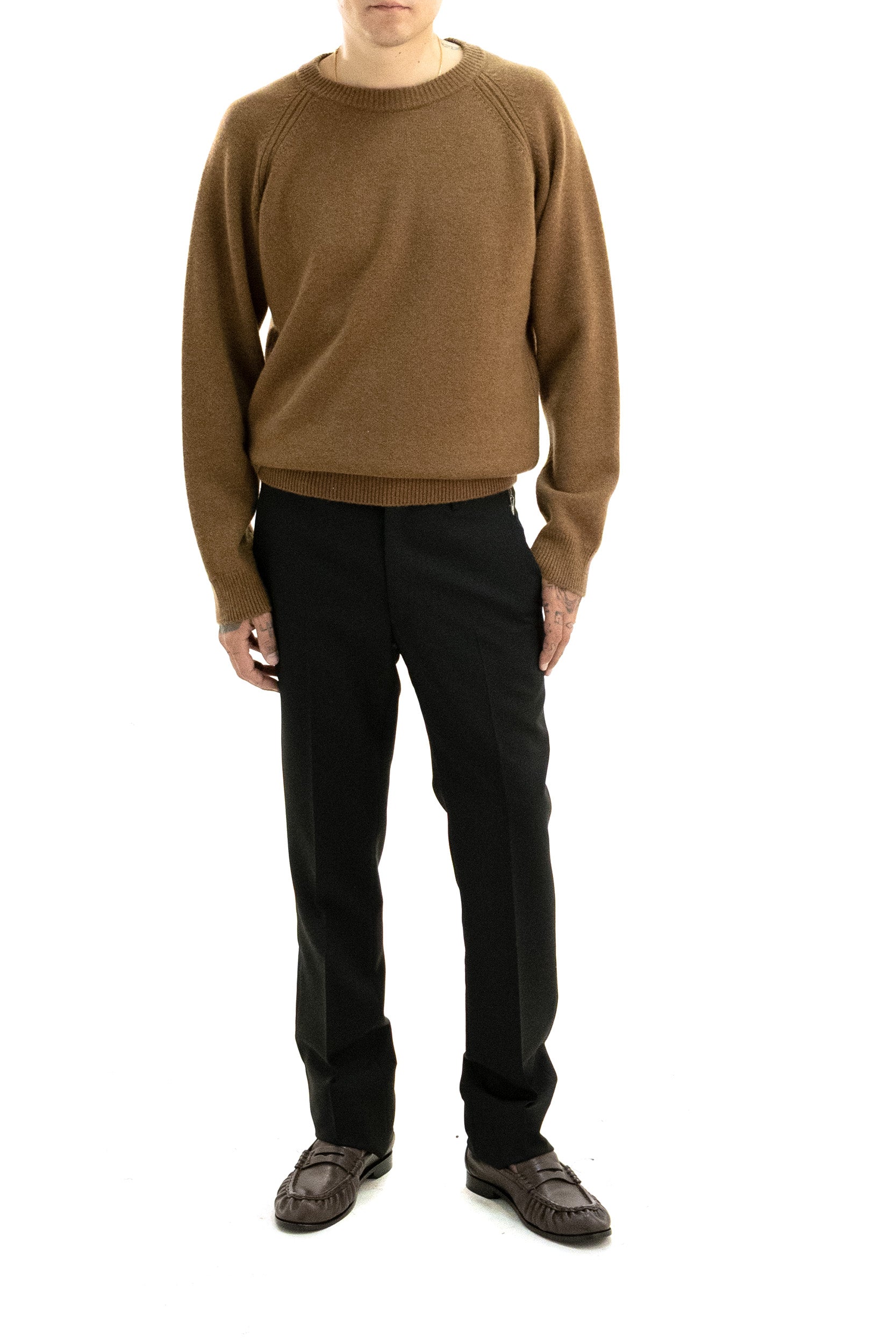 Pullover in cashmere color marrone bruciato<BR/> 876821 Y77MT 2473 SAINT LAURENT
