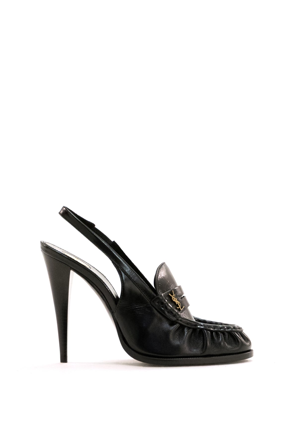 SAINT LAURENT Slingback Le Loafer in pelle di colore nero
