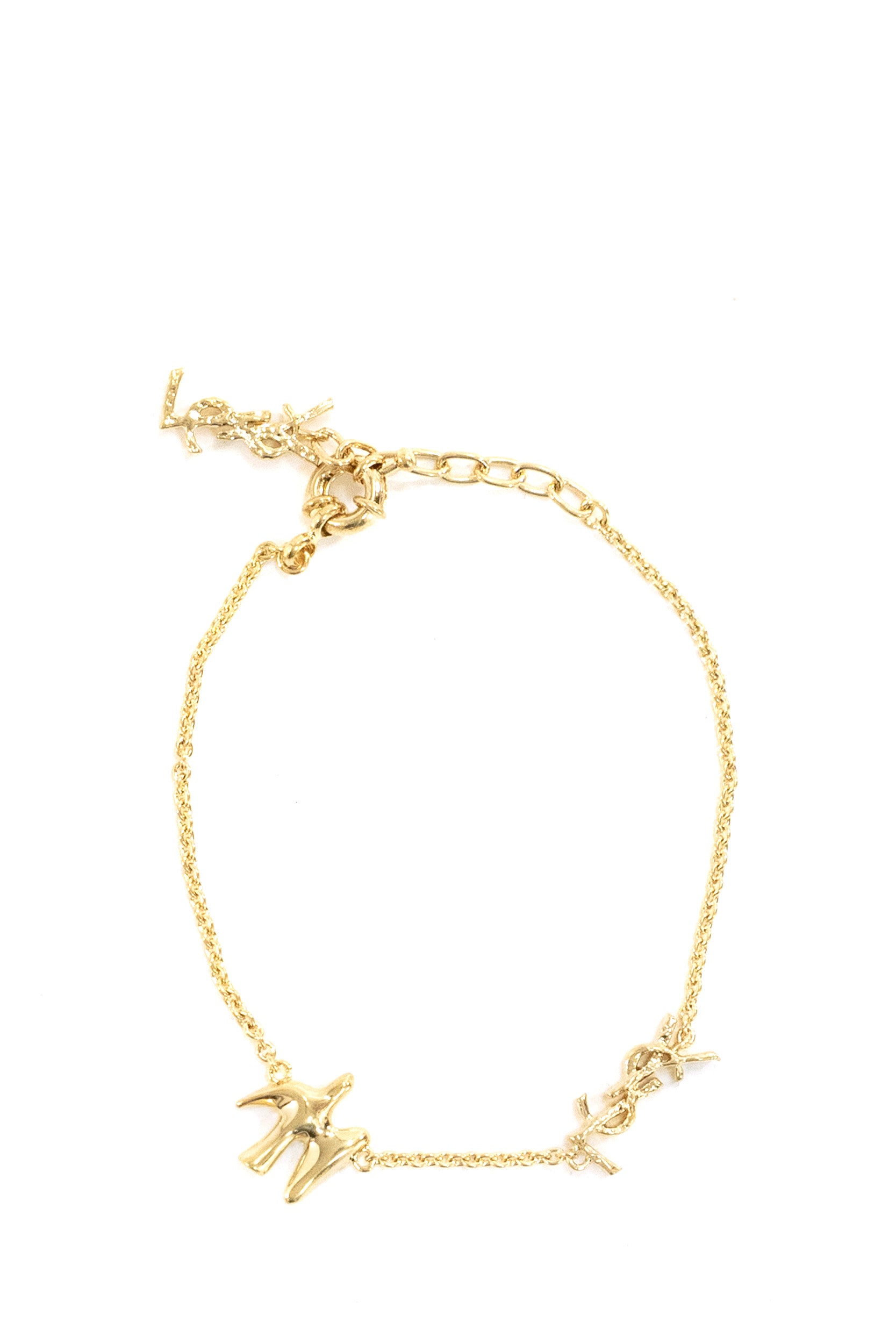 Bracciale motivo colomba Cassandre in metallo color oro<BR/> A003IO Y1500 7006 SAINT LAURENT