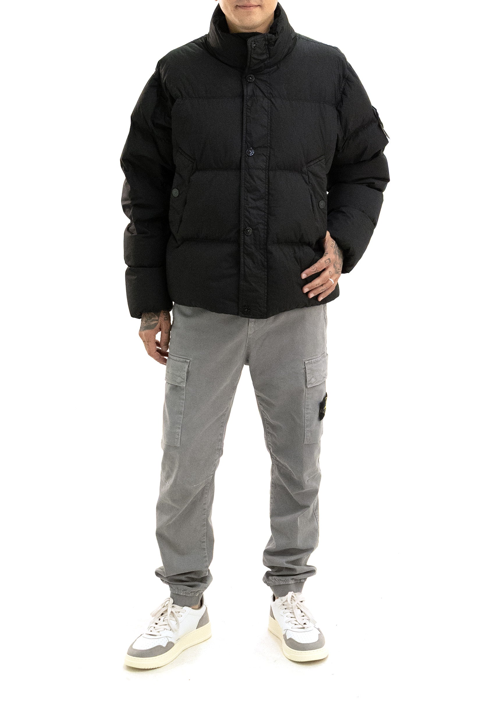 Pantalone Jogger Cargo in Raso di Cotone e Lana<BR/> L2S153100033 S0L1 V0160 STONE ISLAND