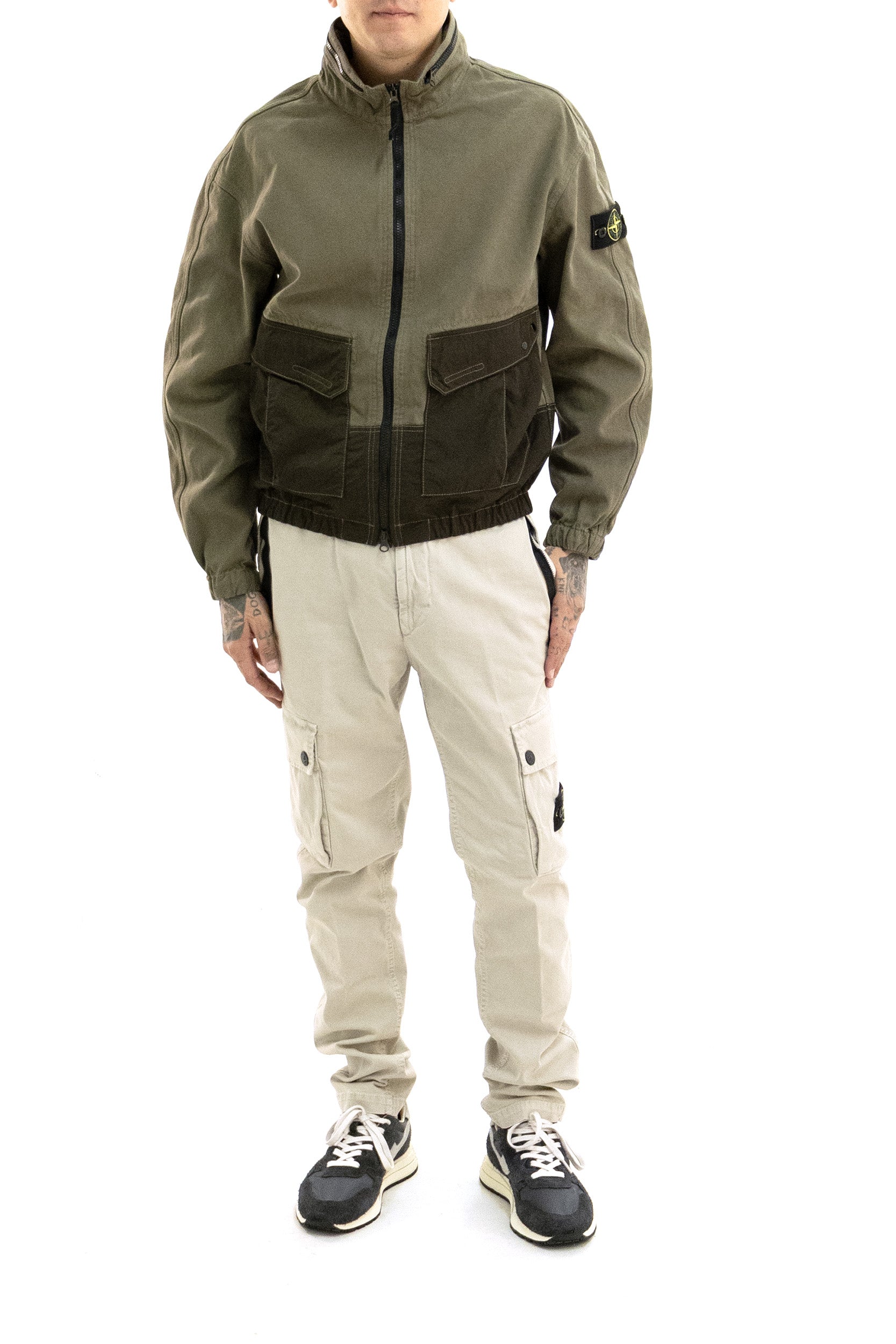 Giacca in denim color verde oliva<BR/> L2S151200039 S0482 V005G STONE ISLAND