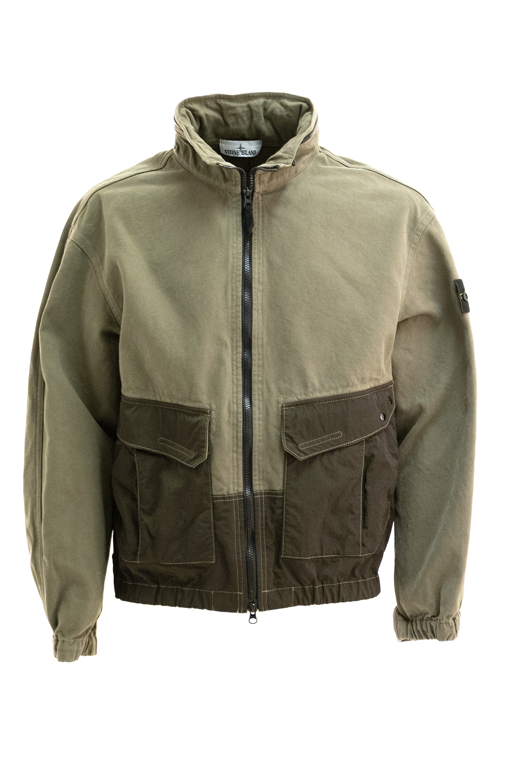Giacca in denim color verde oliva<BR/> L2S151200039 S0482 V005G STONE ISLAND