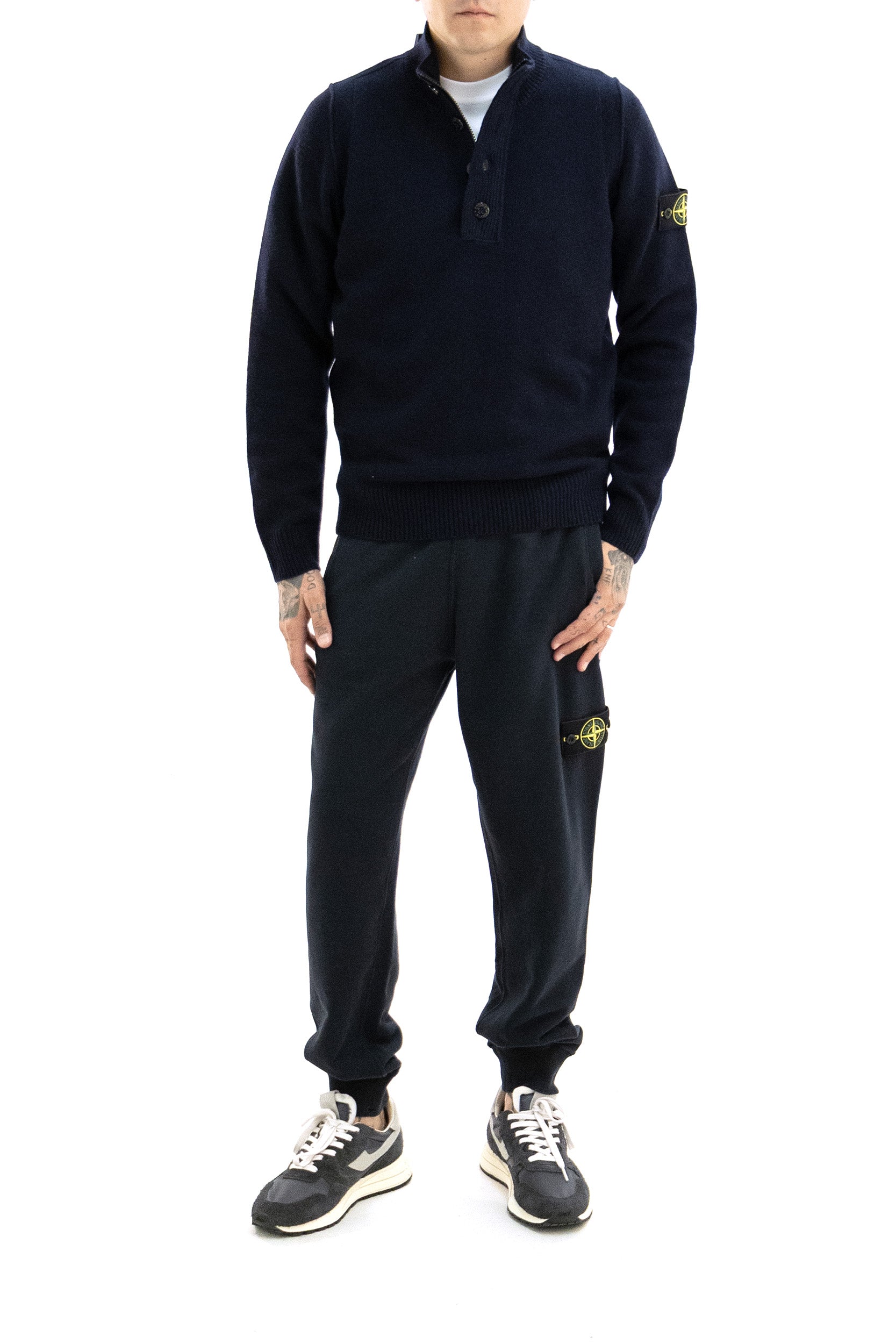 Maglione in Misto Lana con Zip<BR/> L2S155100040 S00A3 V0020 STONE ISLAND