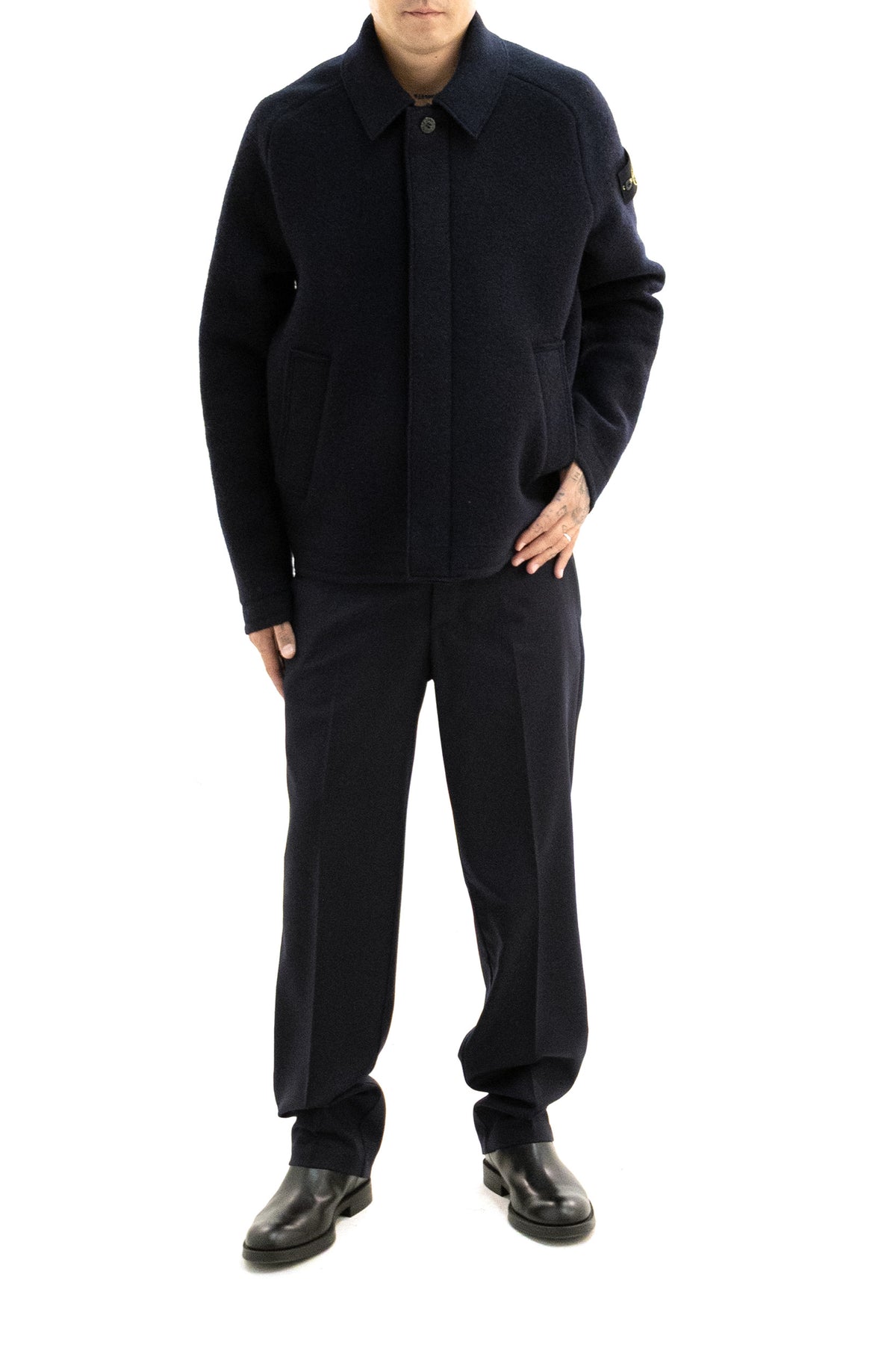 STONE ISLAND Giacca in lana di colore blu, vista 2