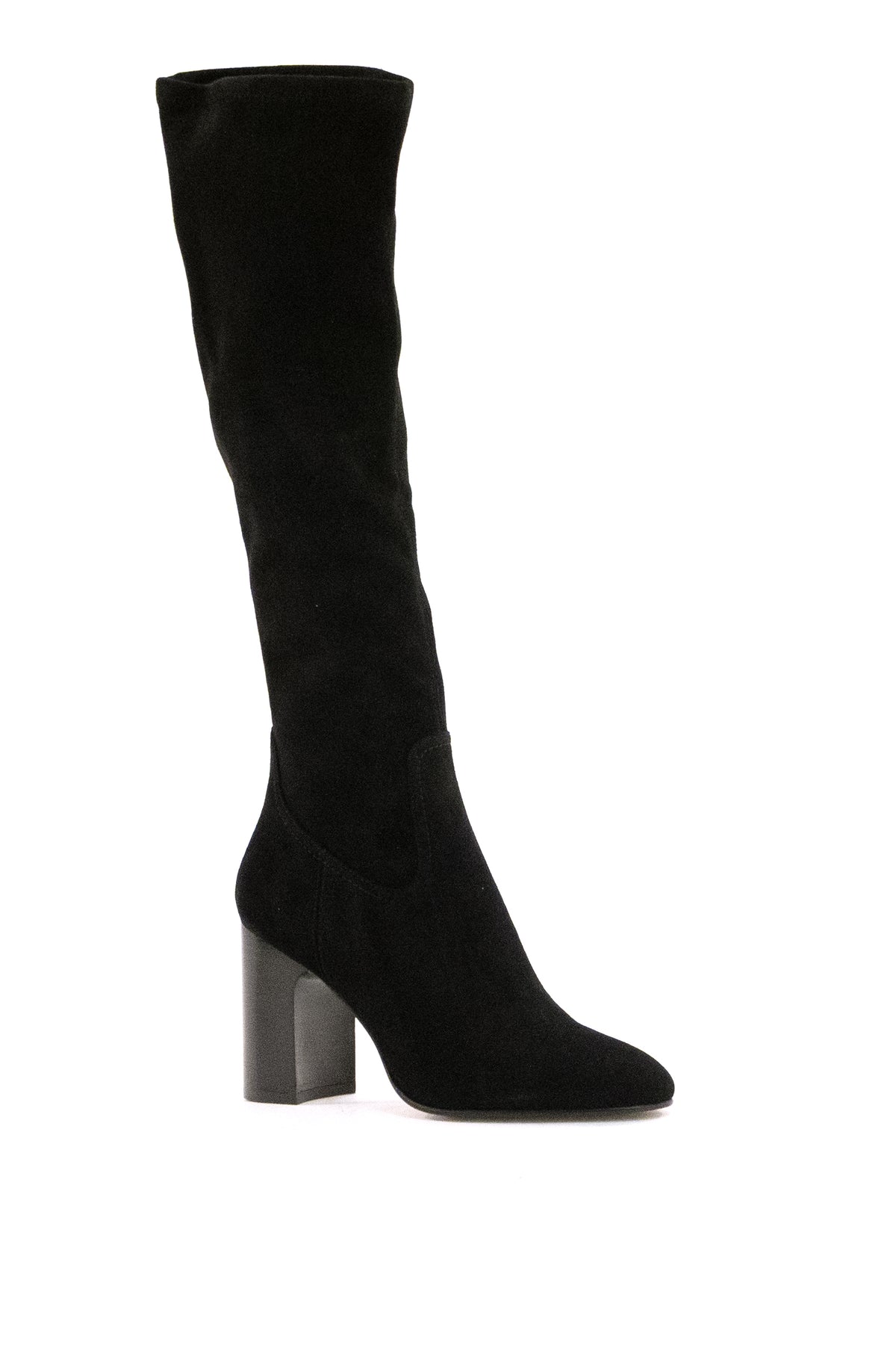 STUART WEITZMAN Black stretch suede Mulberry boots, view 2