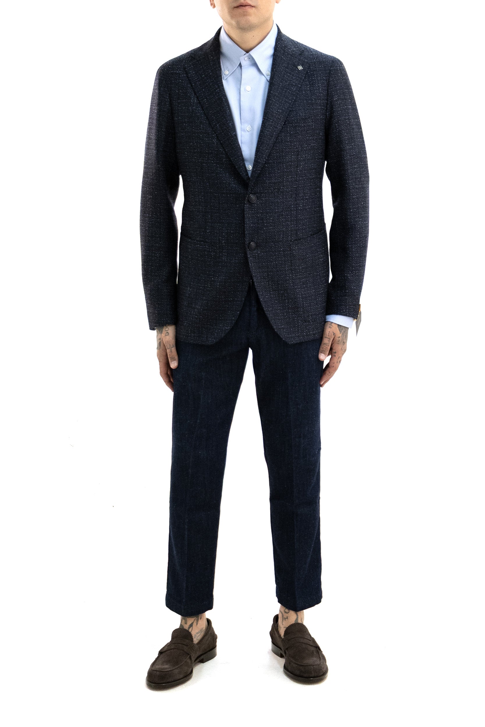 Giacca monopetto in lana di colore blu<BR/> 1SMC22K-AI 440092U EB824 TAGLIATORE