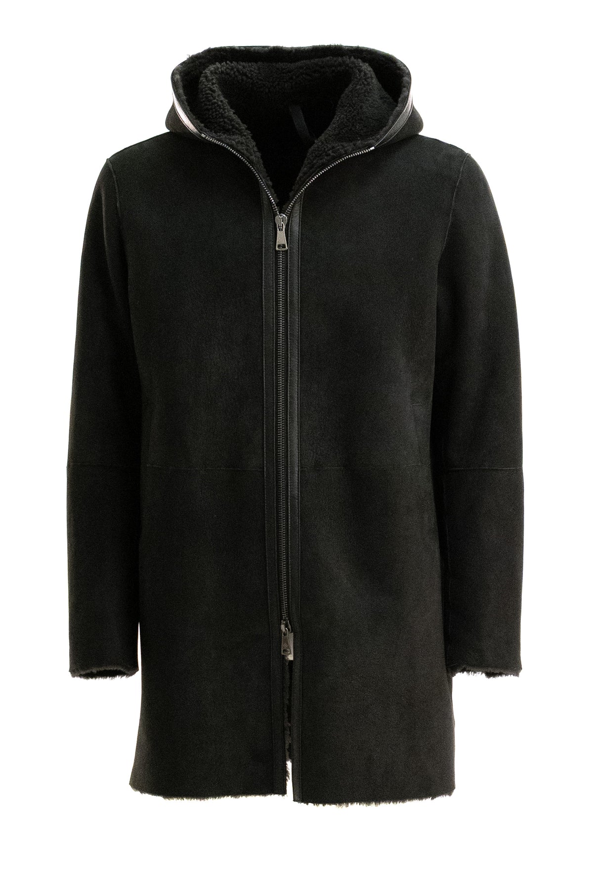 TAGLIATORE Cappotto in montone nero, Black