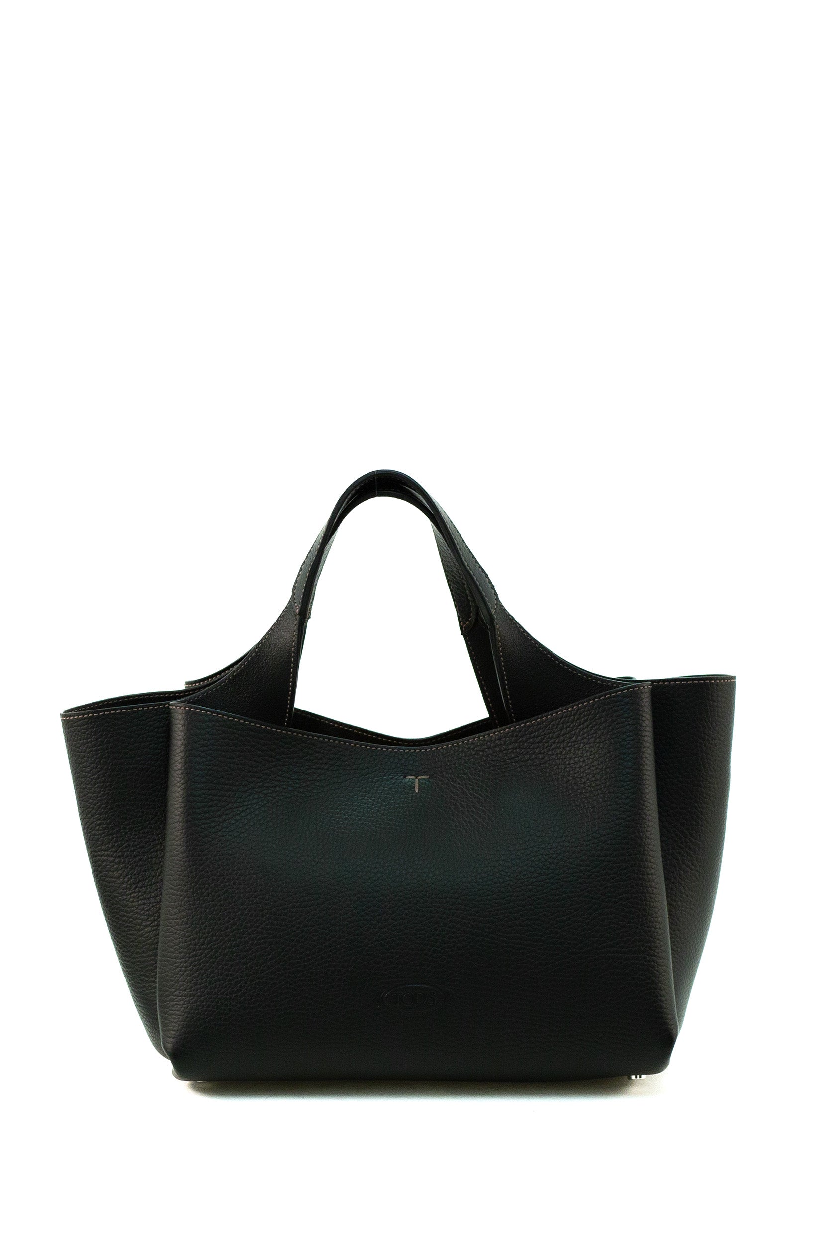 TOD'S Hammered leather black handbag