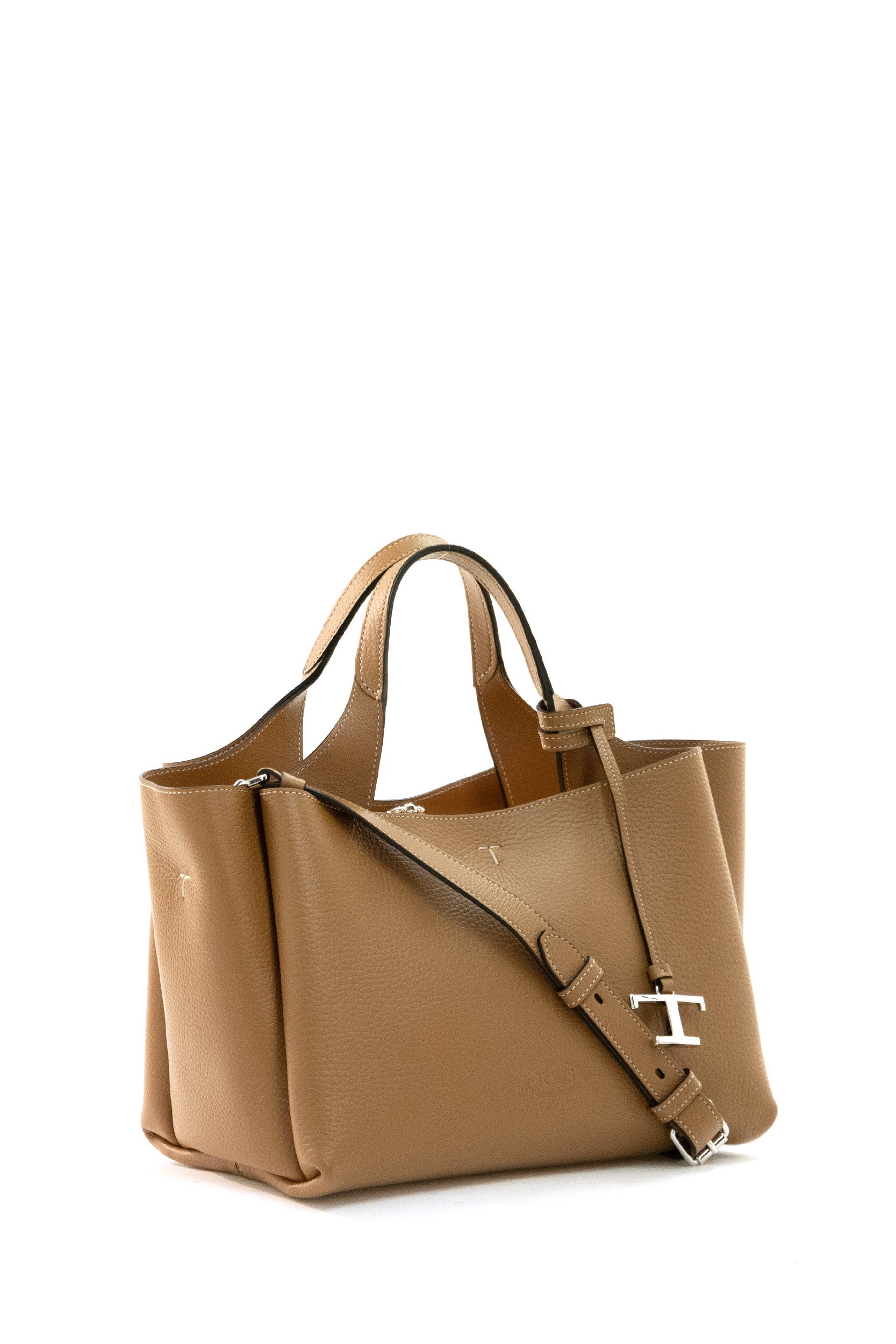 Borsa a mano in pelle martellata color tortora<BR/> XBWAPAFL100QRI S410 TOD'S