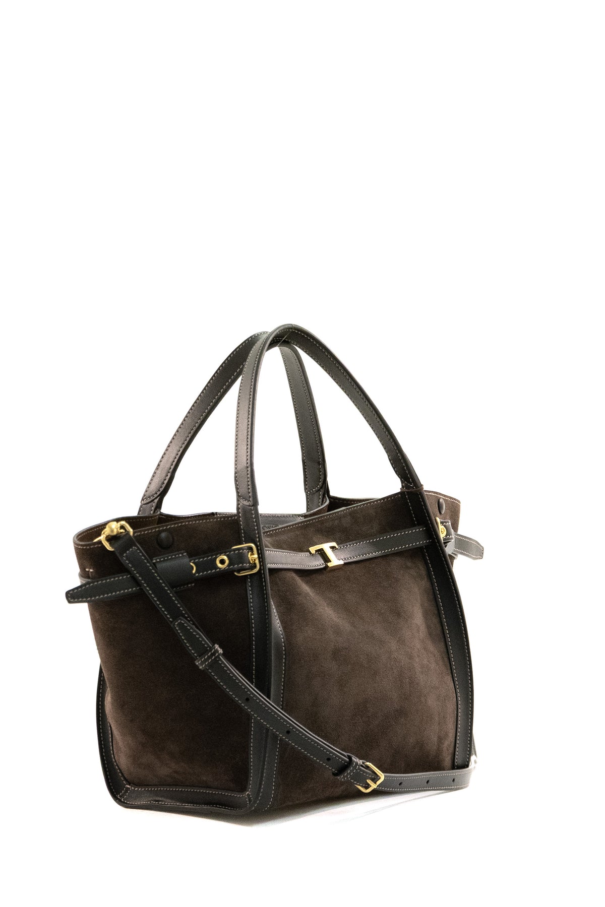 TOD'S Brown suede shopping bag, Marrone, view 2