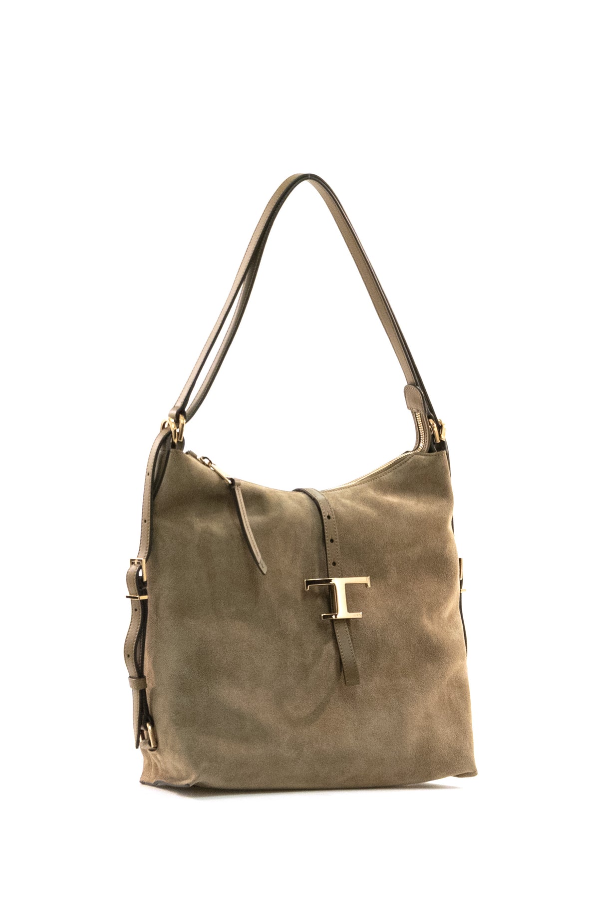 TOD'S Brown suede shoulder bag, view 2