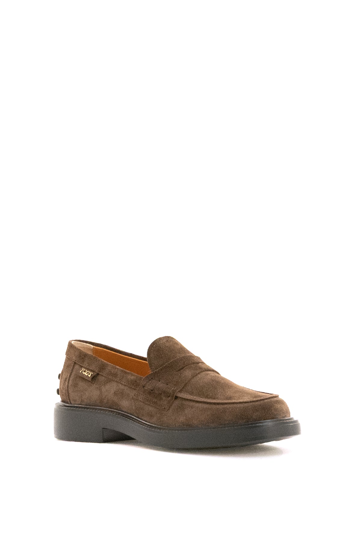 TOD'S Mocassini in suede di colore marrone, vista 2