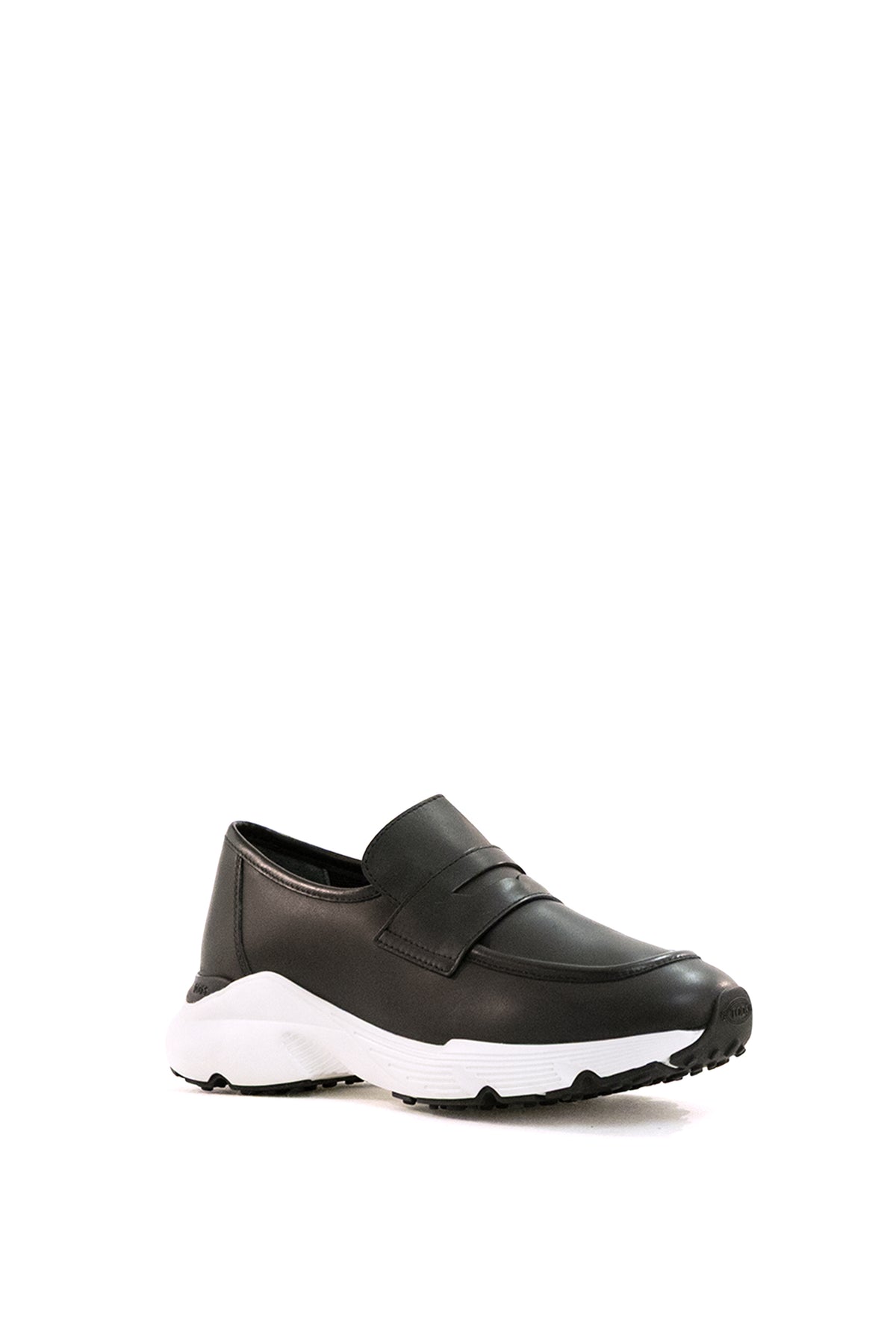 TOD'S Black leather loafers, Nero, view 2