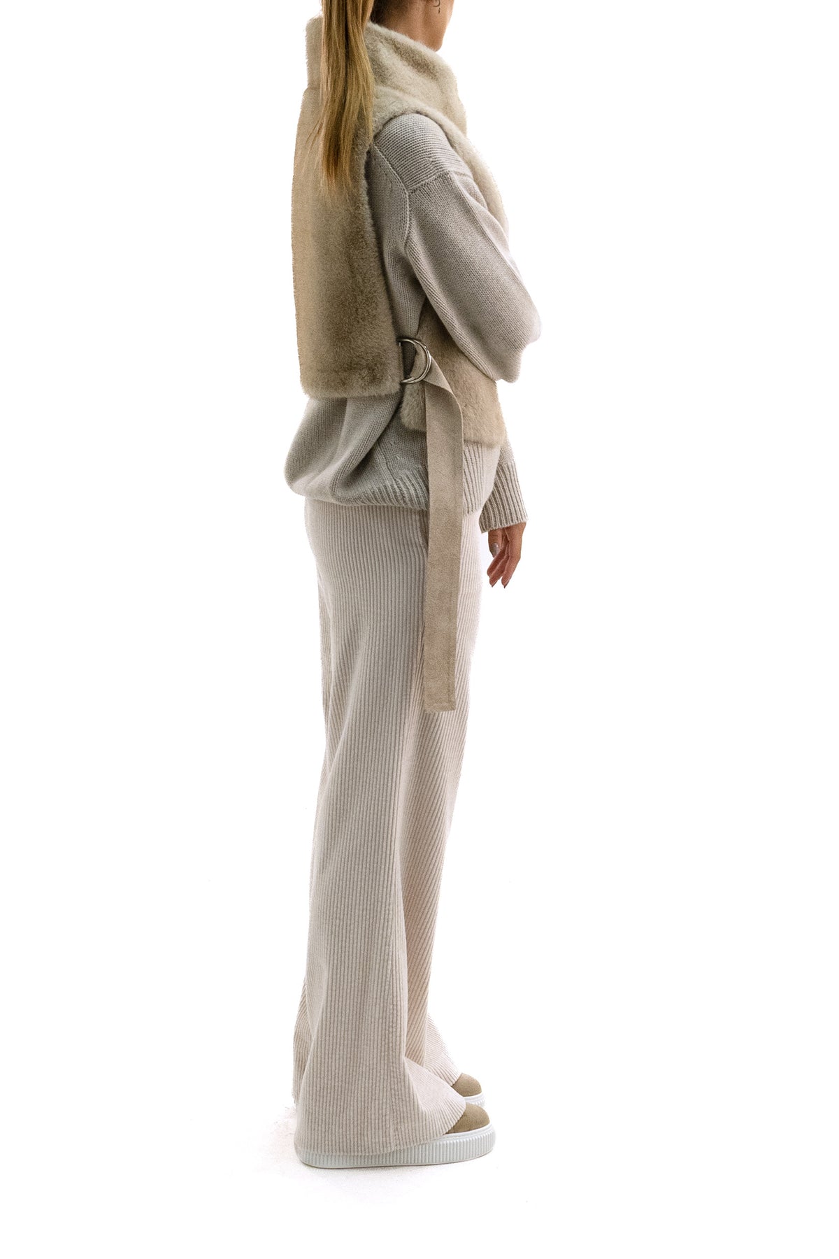VALENTINI 1972 Gilet in pelliccia sintetica marrone chiaro, Beige, view 2