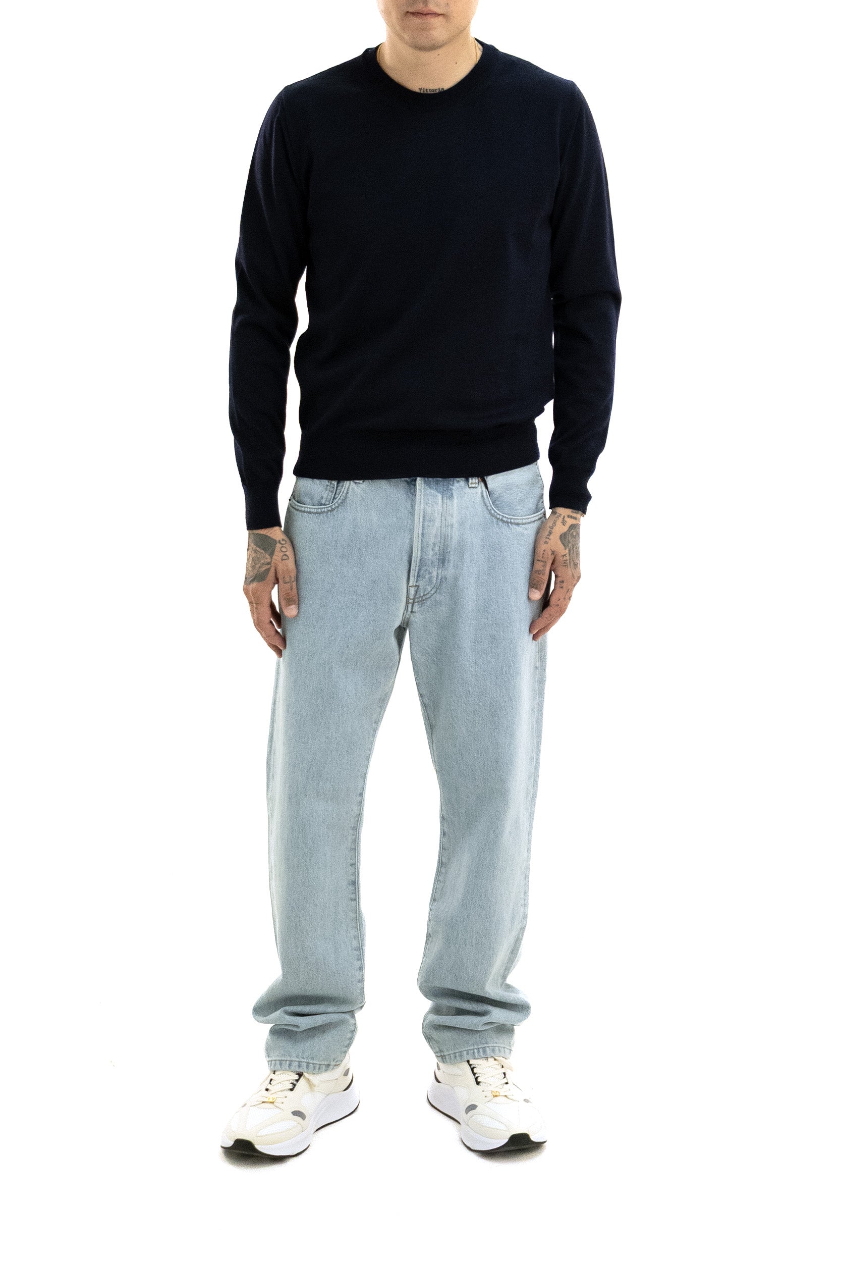 Pullover in lana di colore blu<BR/> 9V3KC38PBH9 598 VALENTINO GARAVANI