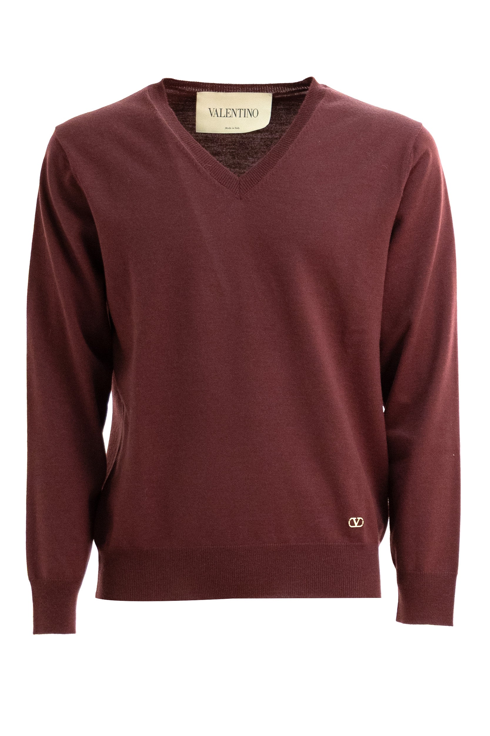Pullover in lana vergine di colore bordeaux<BR/> 9V3KC39BBLY 697 VALENTINO GARAVANI