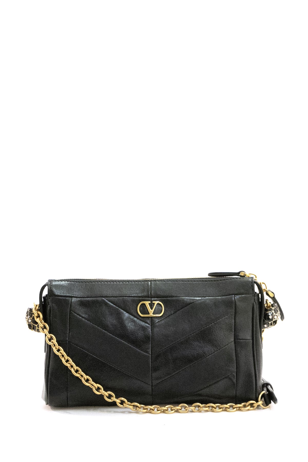VALENTINO GARAVANI Borsa a tracolla Panthea in nappa di colore nero