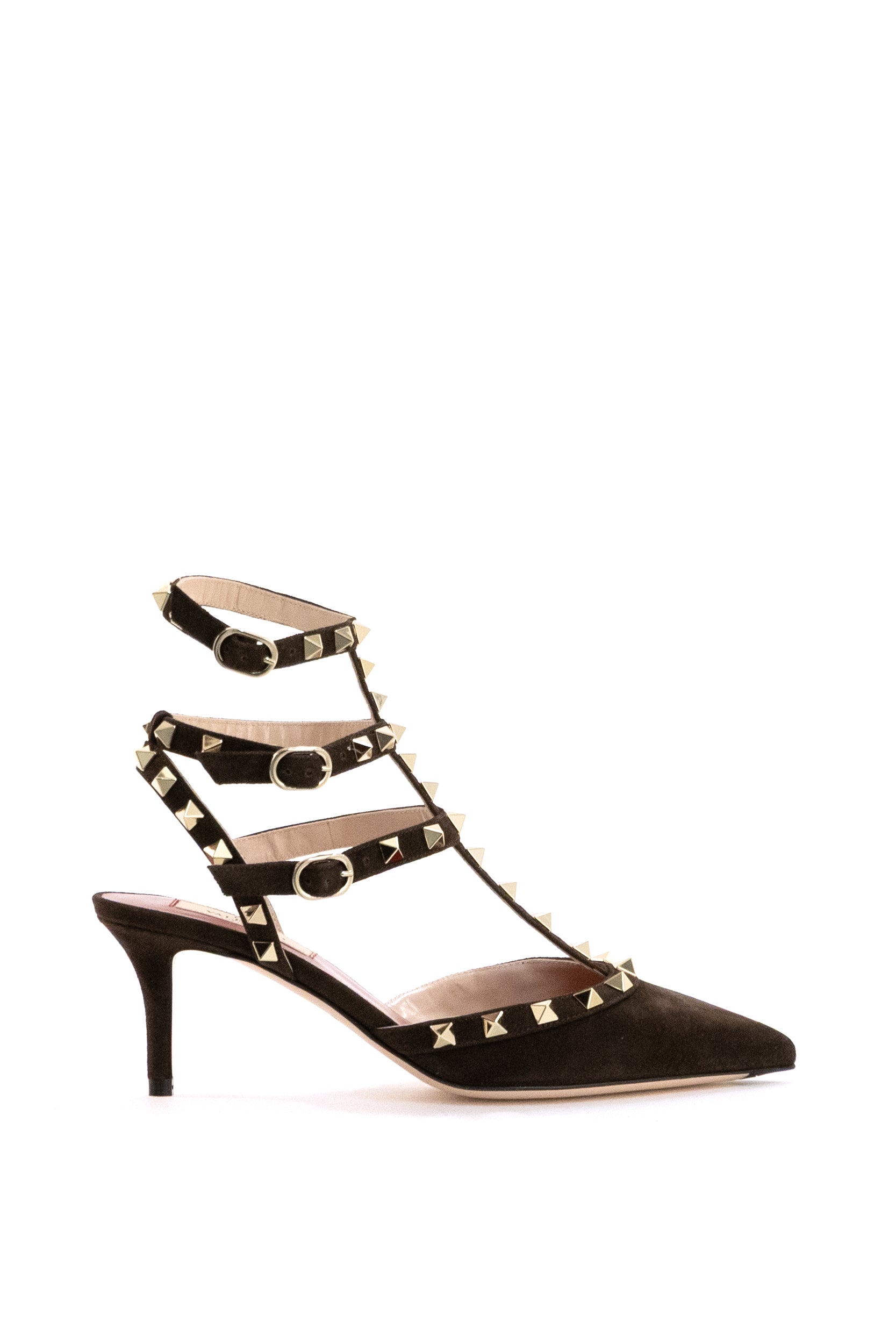 Décolleté Rockstud in suede di colore marrone<BR/> 9W2S0375CVB 0TO VALENTINO GARAVANI