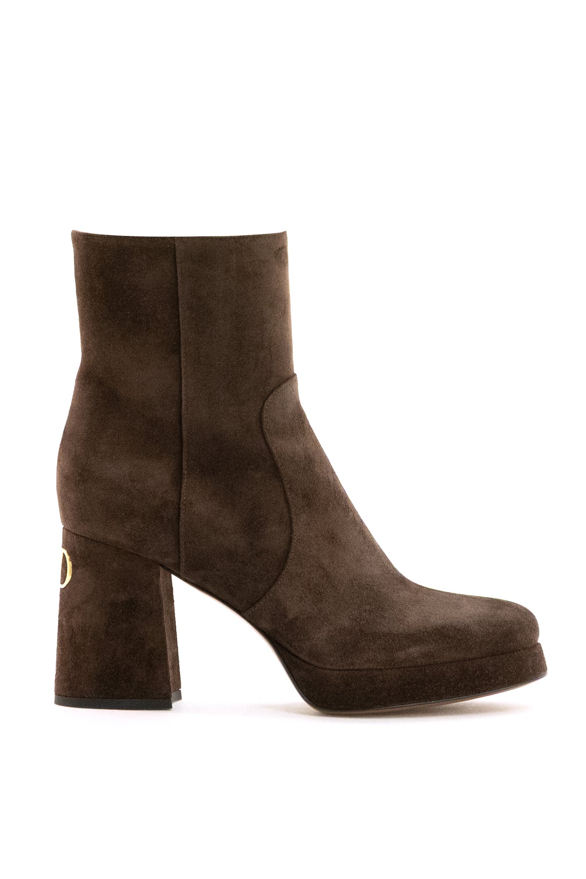 VALENTINO GARAVANI Fawcette brown suede platform ankle boots