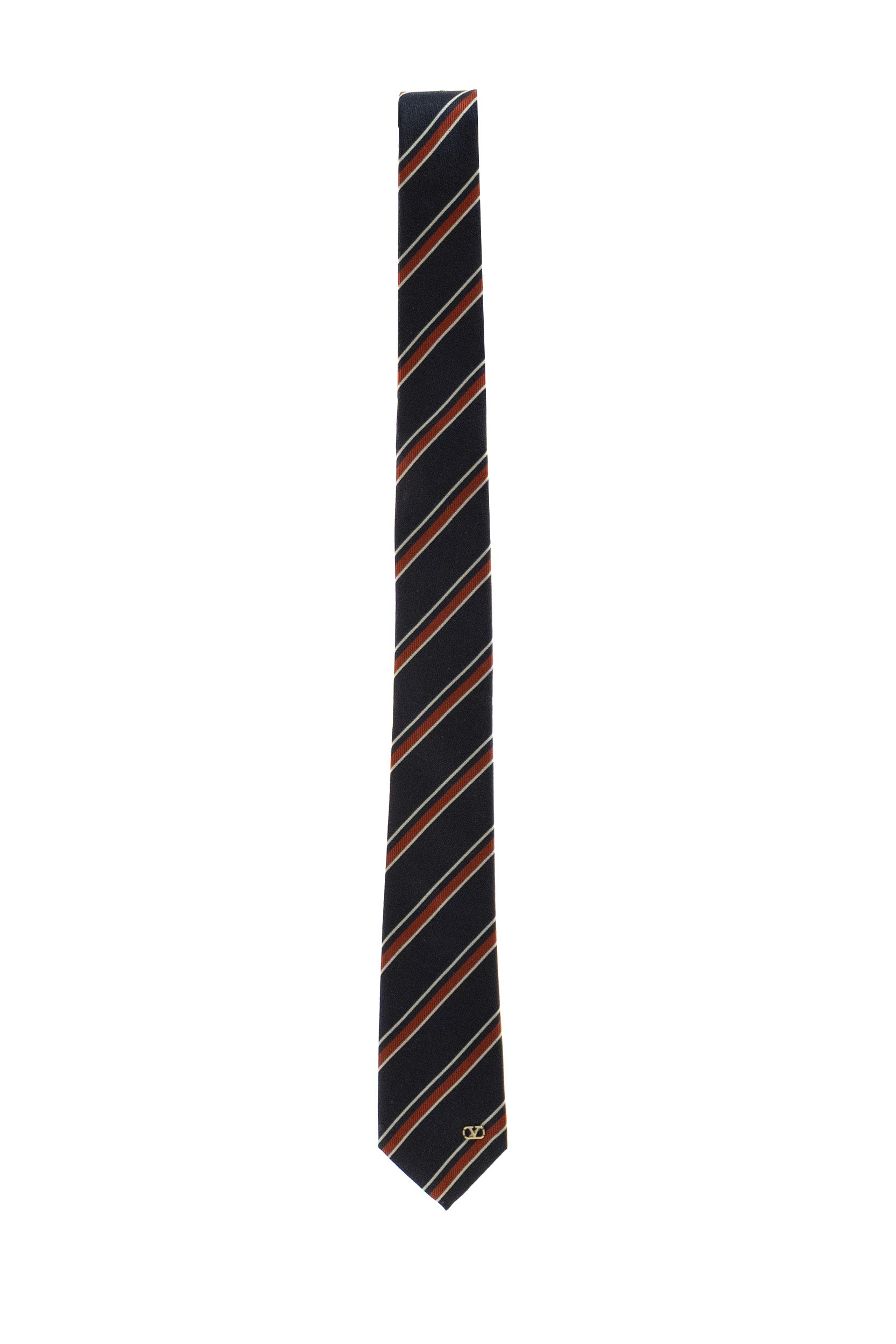 Cravatta Valentie in seta Jacquard Regimental di colore blu e rosso<BR/> 9Y2EV195KBJ 0HJ VALENTINO GARAVANI