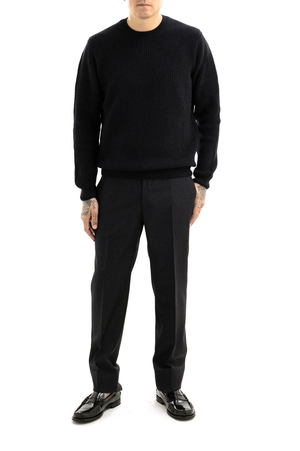 ZANONE Pullover in cashmere a coste di colore blu, vista 2