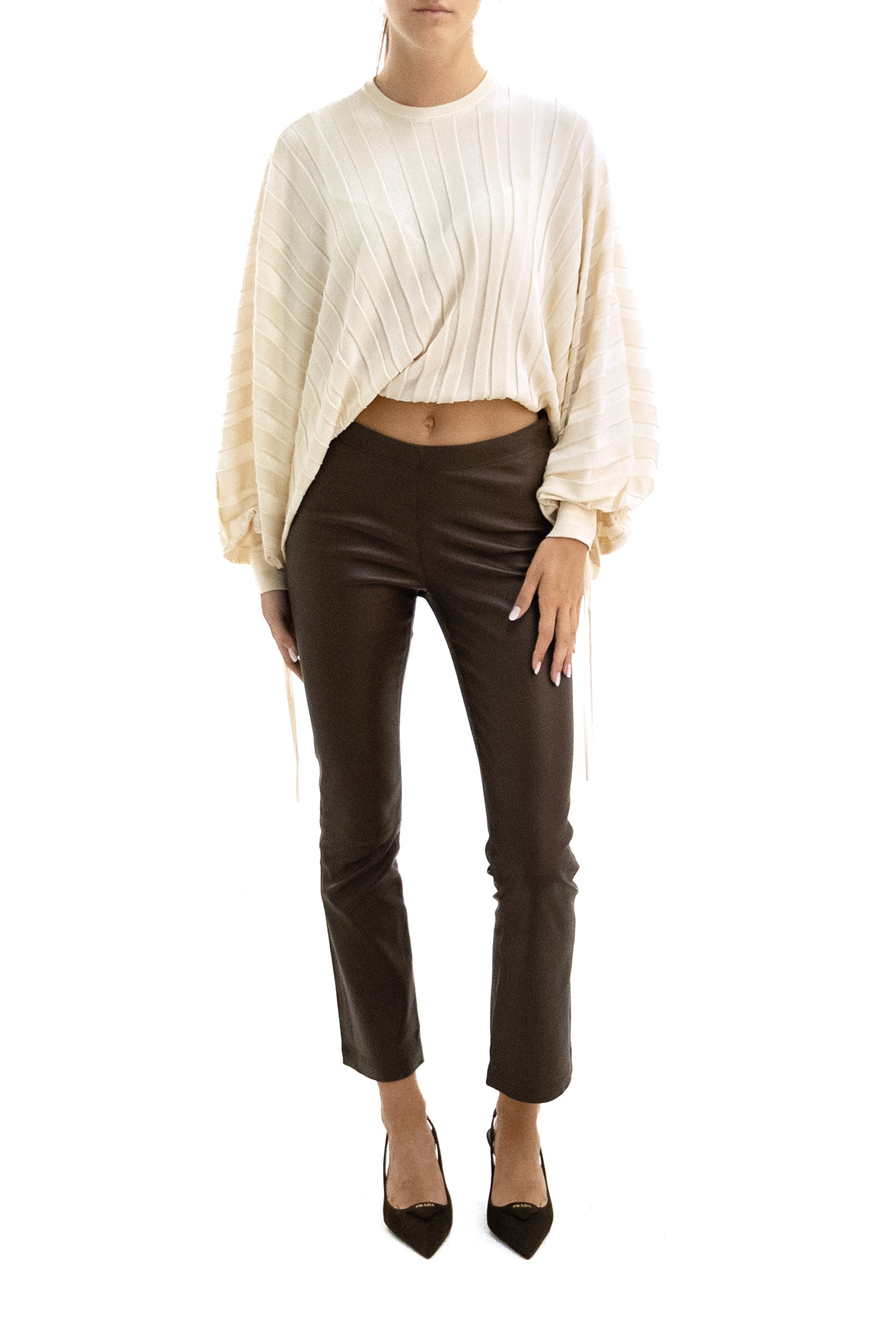 ZIMMERMANN Oversized ivory knit sweater, Beige, view 2