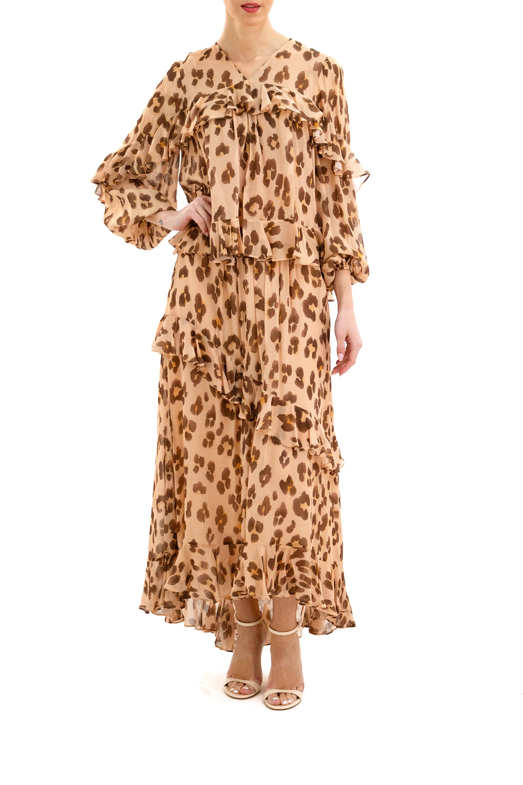 Top<BR/> 3505TS251 PEACH LEOPARD ZIMMERMANN