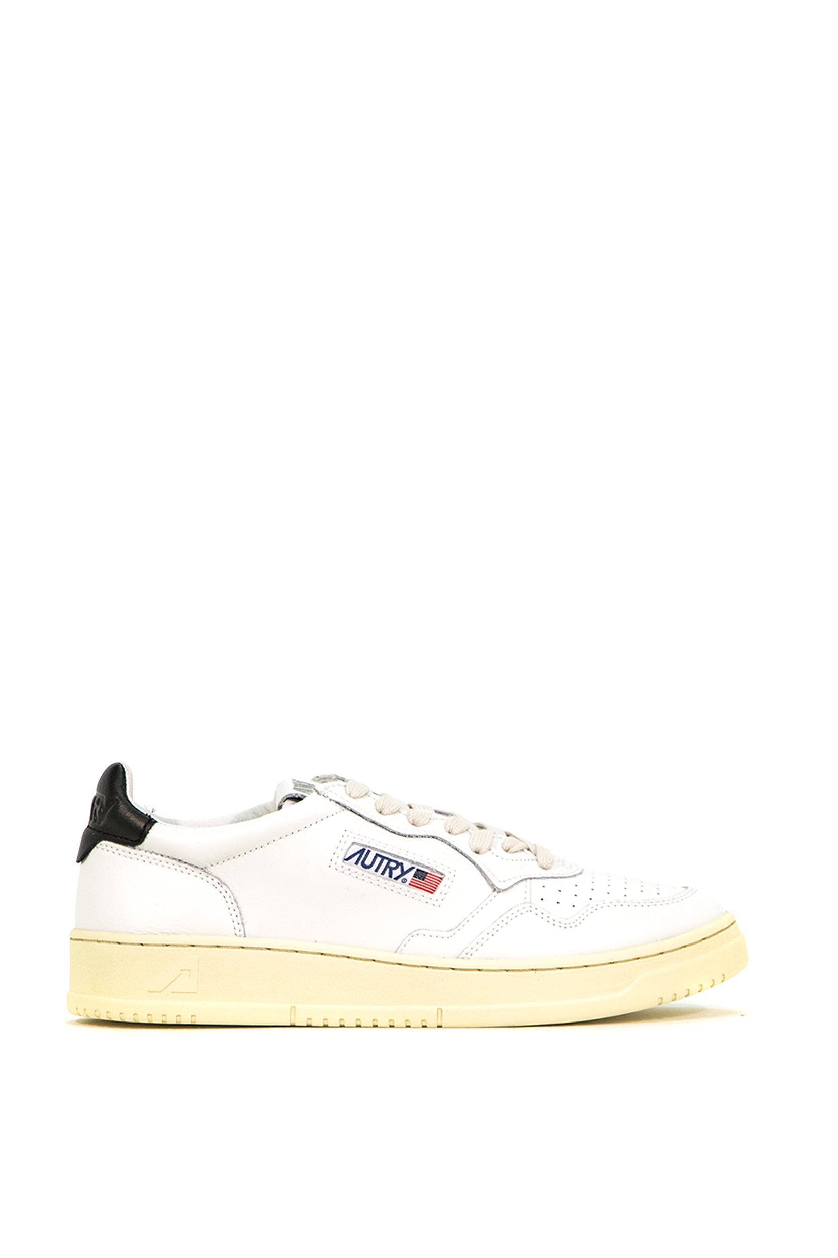 Sneaker Medalist in pelle con talloncino colore nero AULM LL22 WHT/BLACK AUTRY