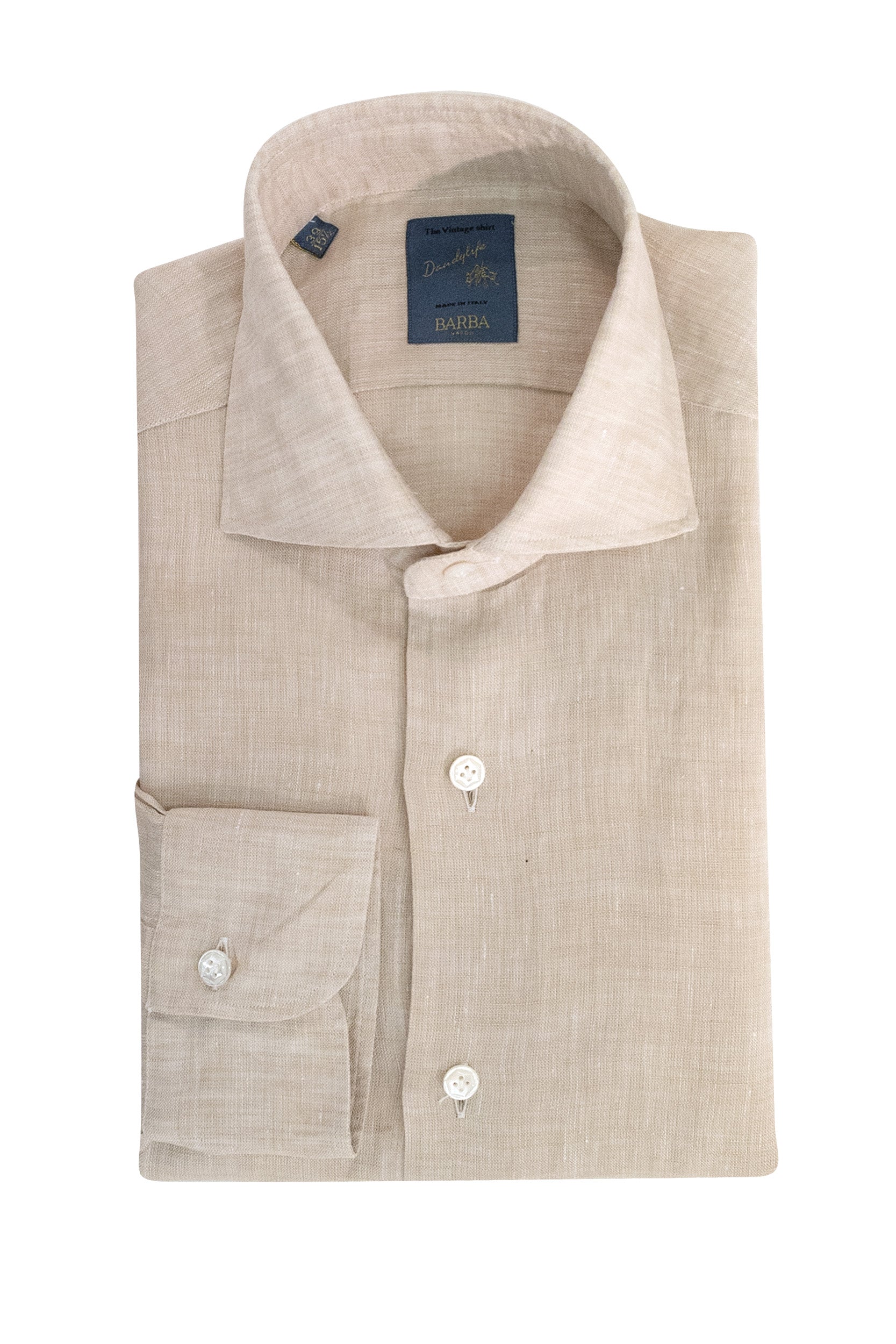 Camicia in lino di colore beige<BR/> LIU13P0154072.U 0007 BARBA
